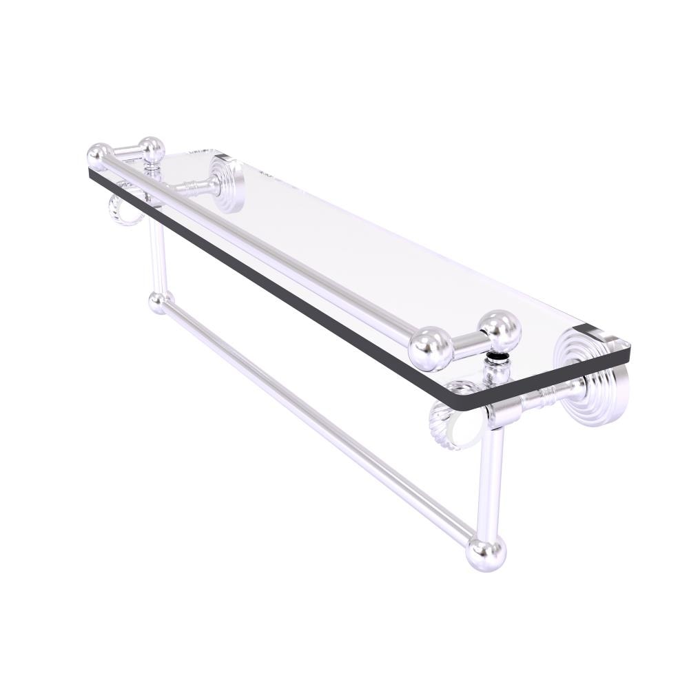 Allied Brass PG-1TBT-22-GAL-SCH Pacific Grove Satin Chrome Wall mount Bathroom Shelf ( 22-in x 6.8-in x 5-in )