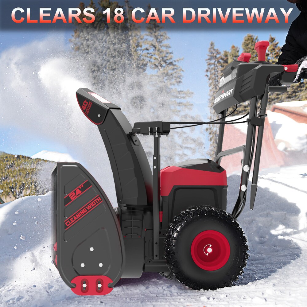 PowerSmart 80-volt 24-in Two-stage Self-propelled Battery Snow Blower 6 ...