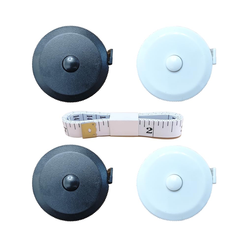 SenQWFa  4 Pack Retractable Measuring Tape 60 Inch 1.5 Meter Dual Sided Flexible Ruler for Body Measurements Craft Fabric Cloth Tailor Sewing