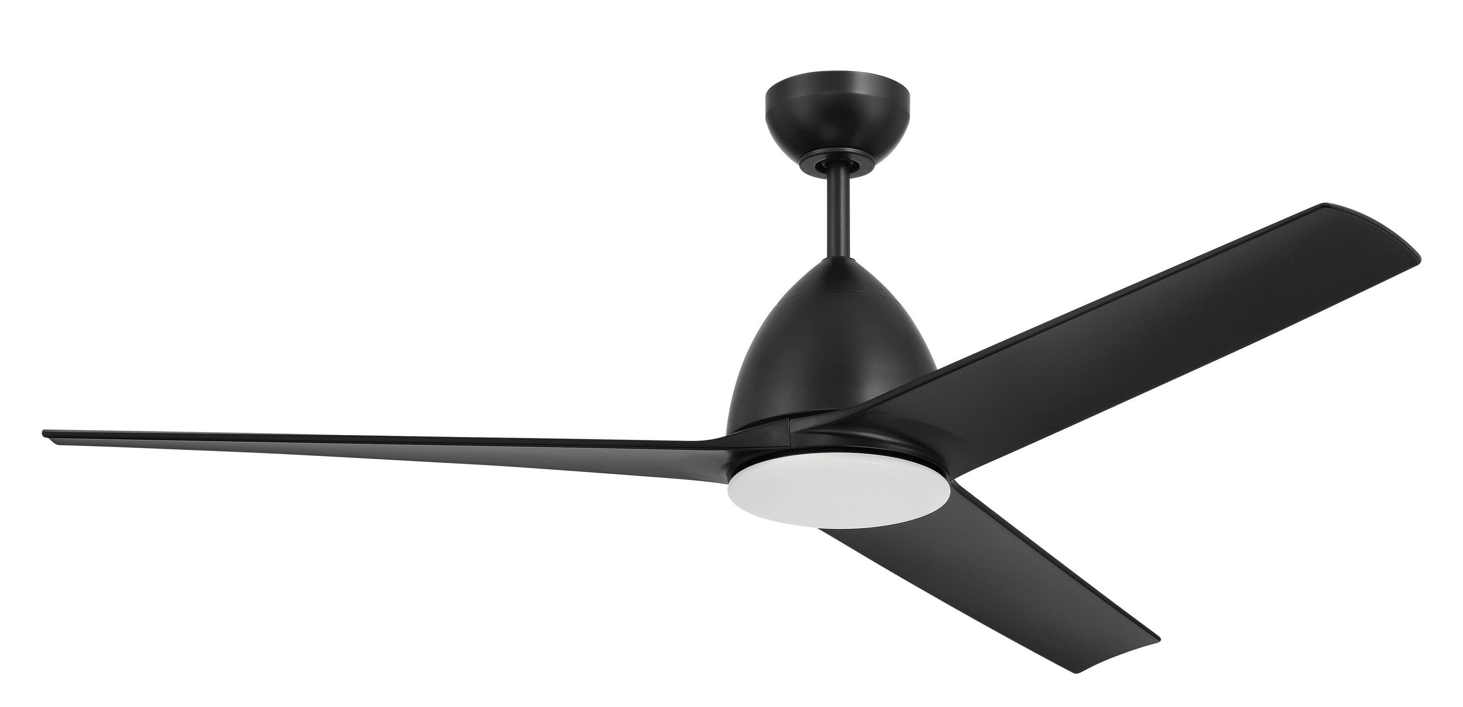 Craftmade NTO54FB3 Nitro 54-in Integrated LED Outdoor Flat Black with Flat Black Blades Ceiling Fan With Light - Remote Included ( 3 -Blade )