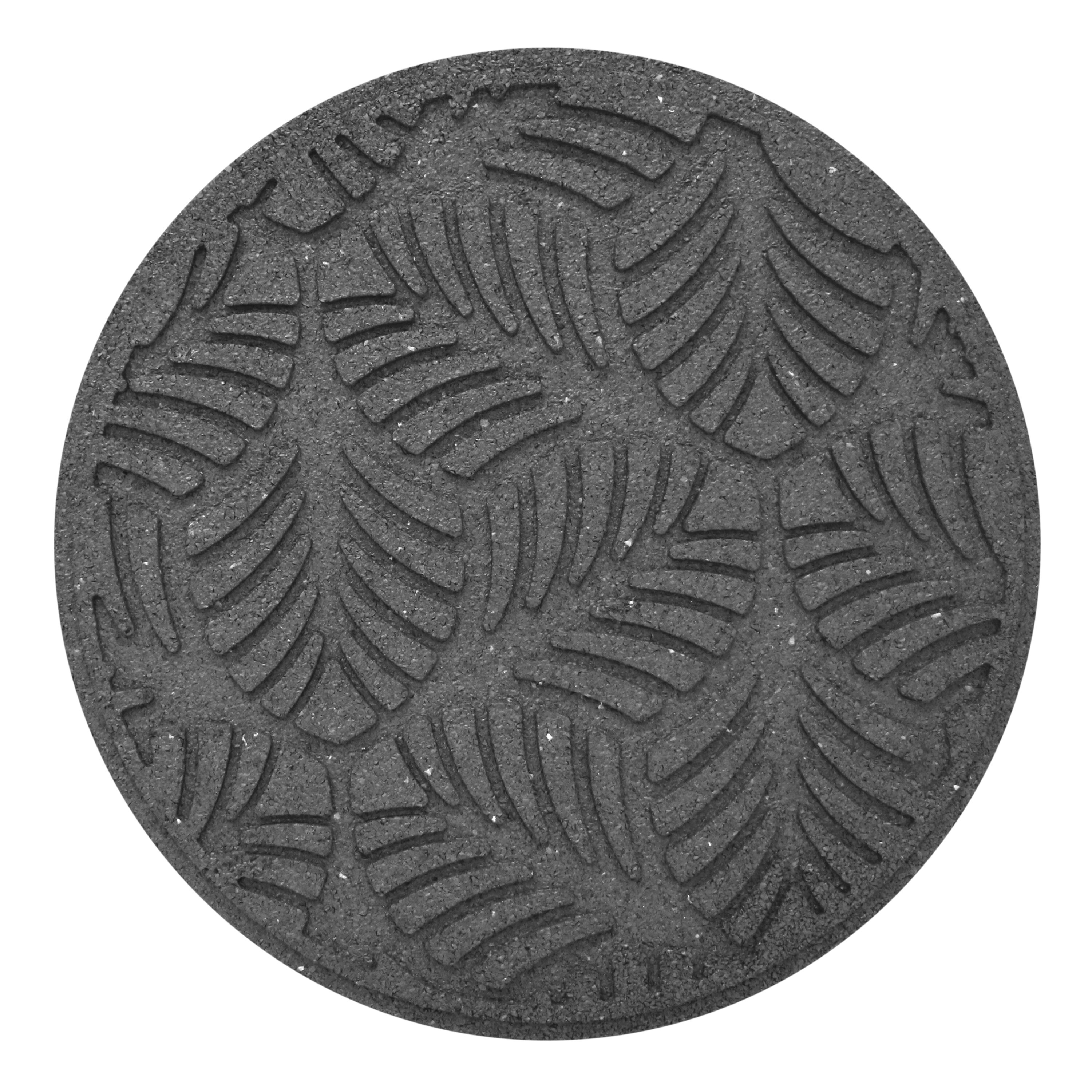 allen + roth MT5001822 18-in L x 18-in W x 0.6-in H Round Grey Rubber Stepping stone