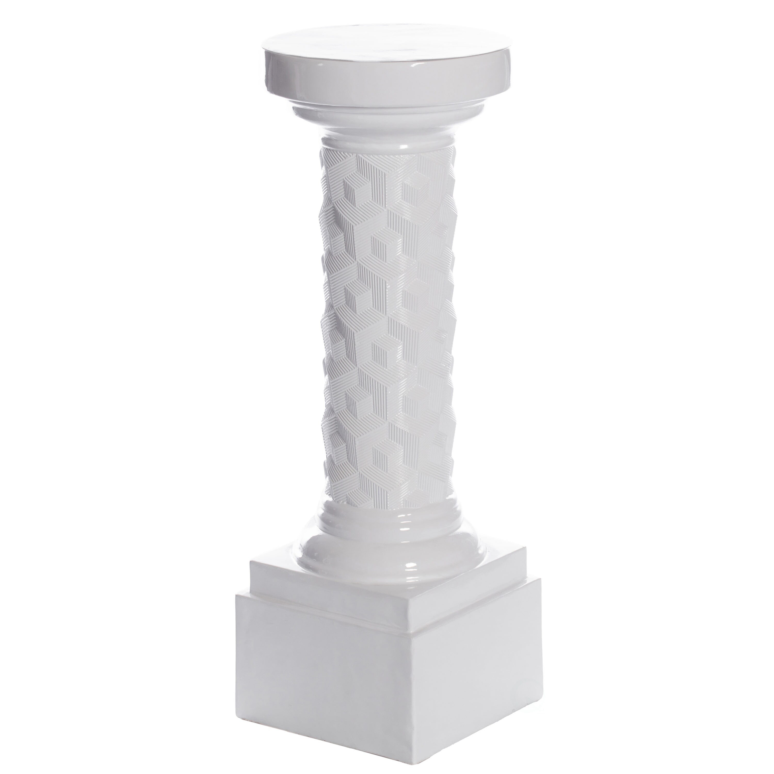 Pedestal Column for Plants Flowers and Embellishments Wooden White more measures 