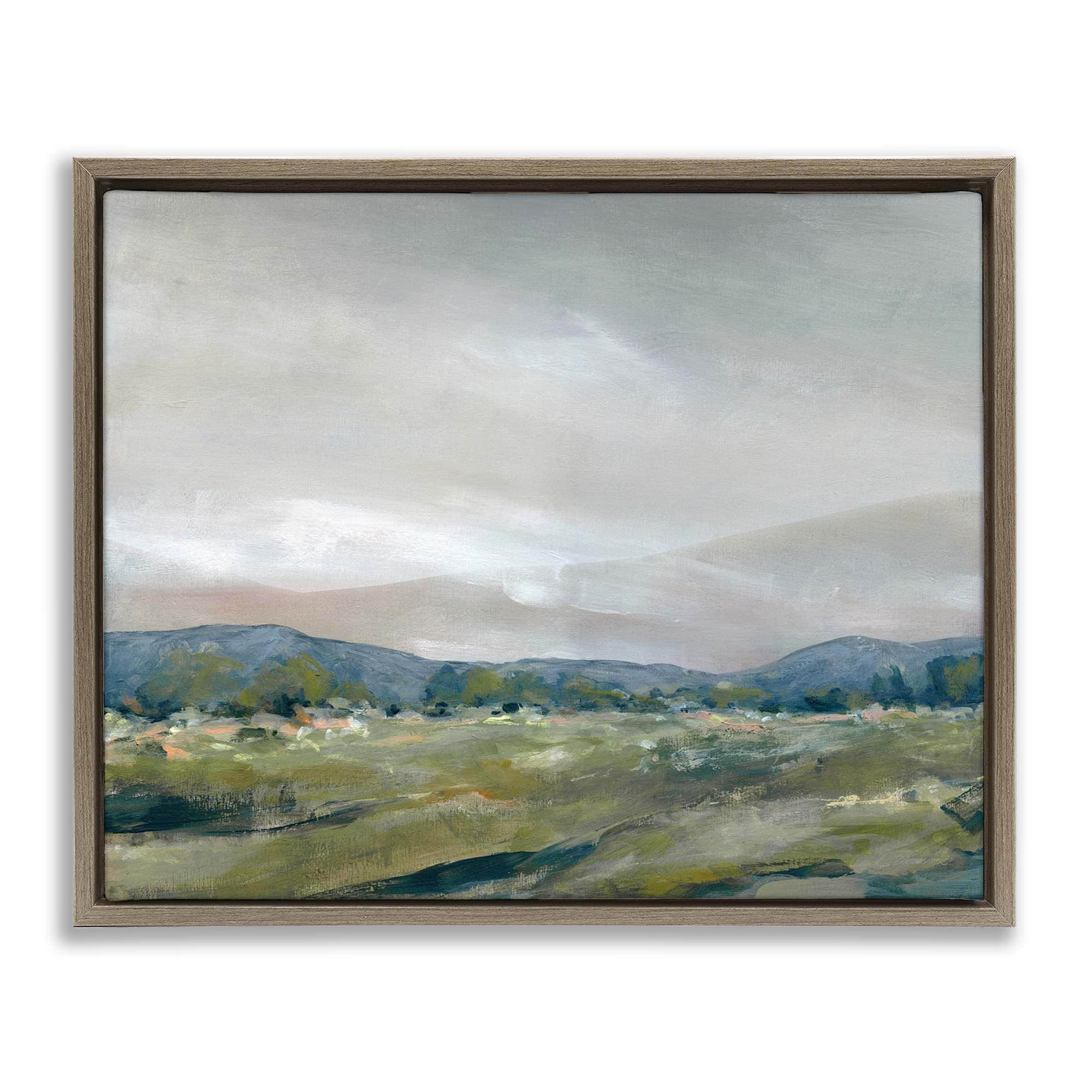 Stupell Industries BS-231-FFE-16X20 Foggy Morning Mountains Brown Framed Floater Canvas Wall Art By Carol Robinson 21 x 17