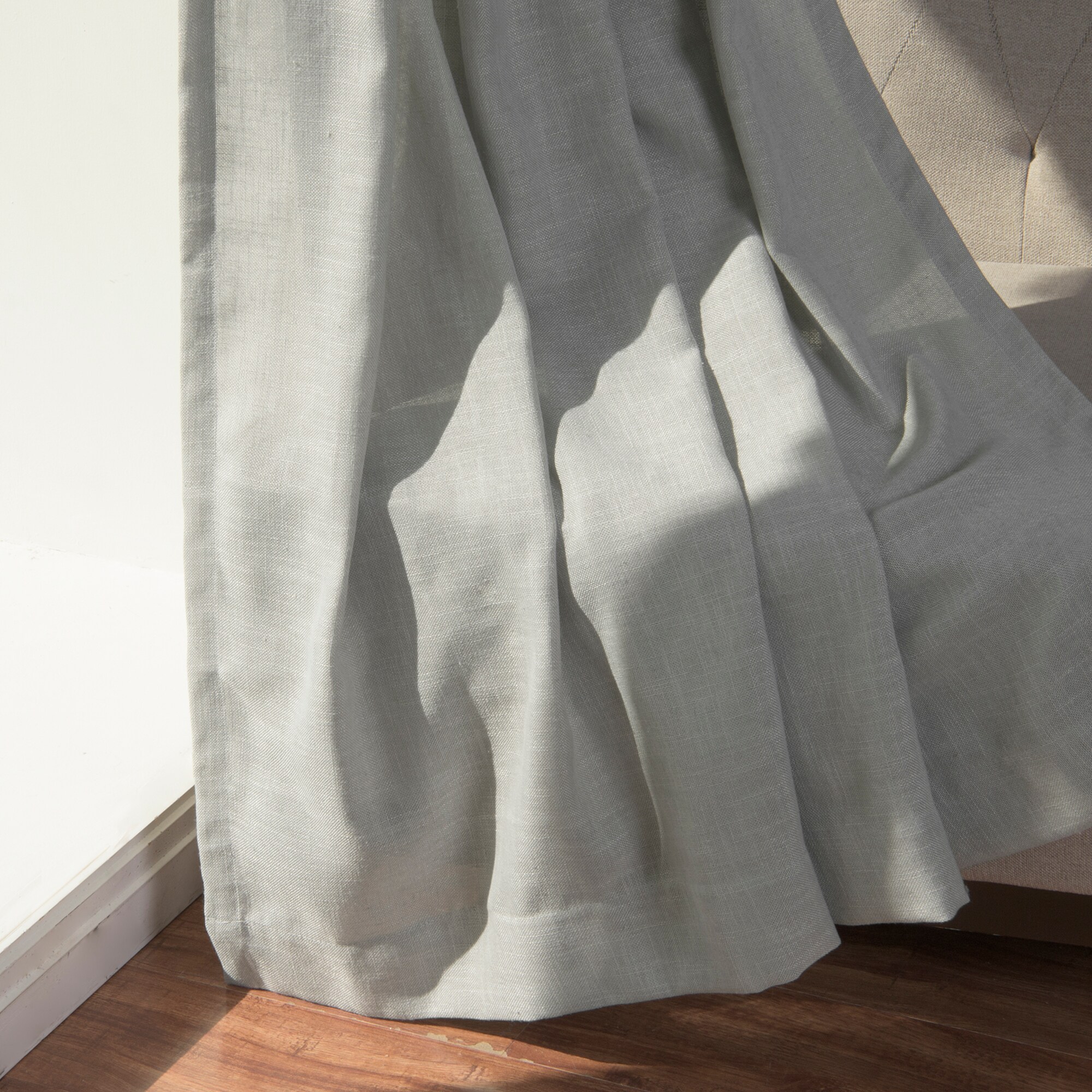 Best Home Fashion JC-GR-FAUXLIN-96-GR curtains - View #3