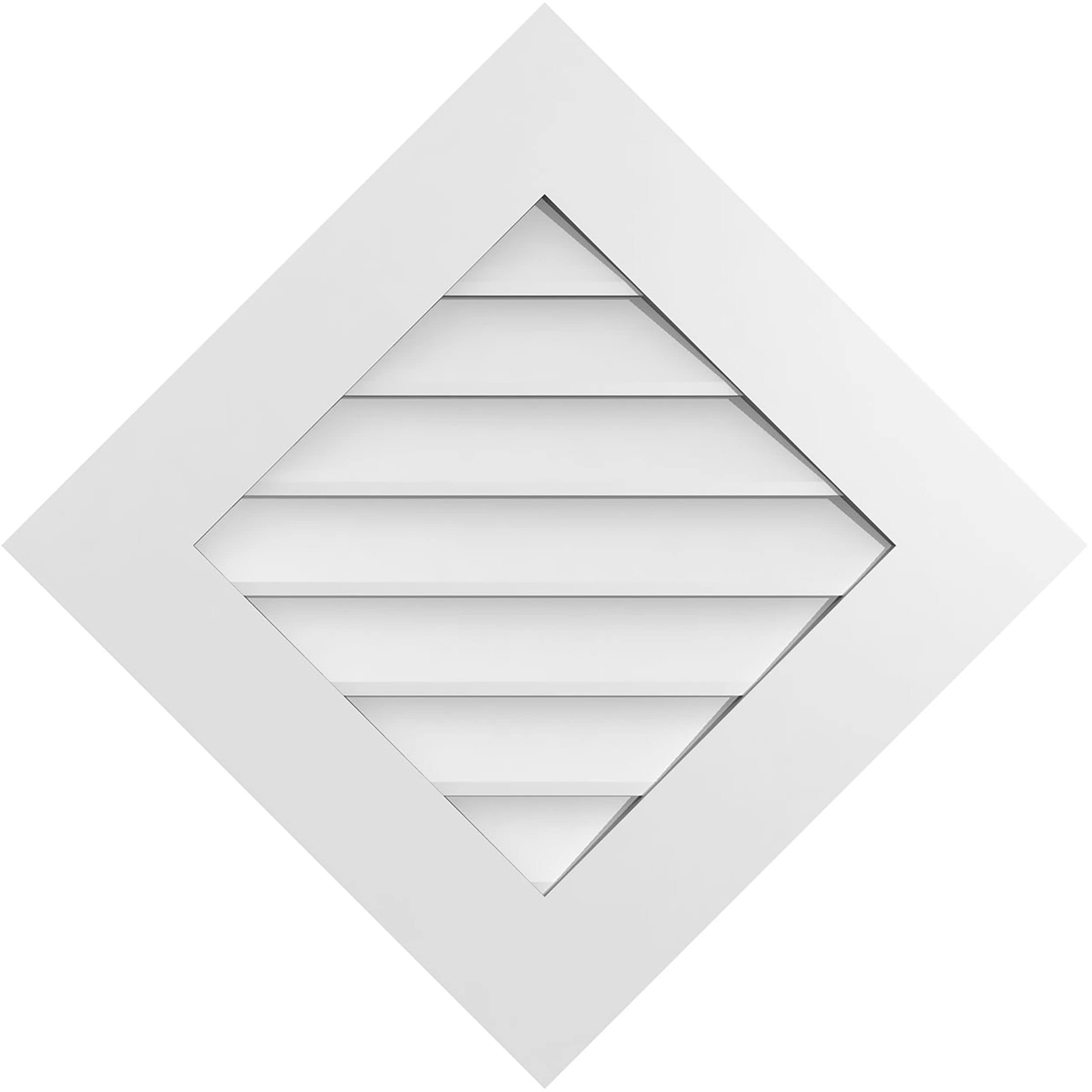 Ekena Millwork GVPDI28X2801SF 28-Inches x 28-Inches Off-white Diamond PVC Gable Louver Vent