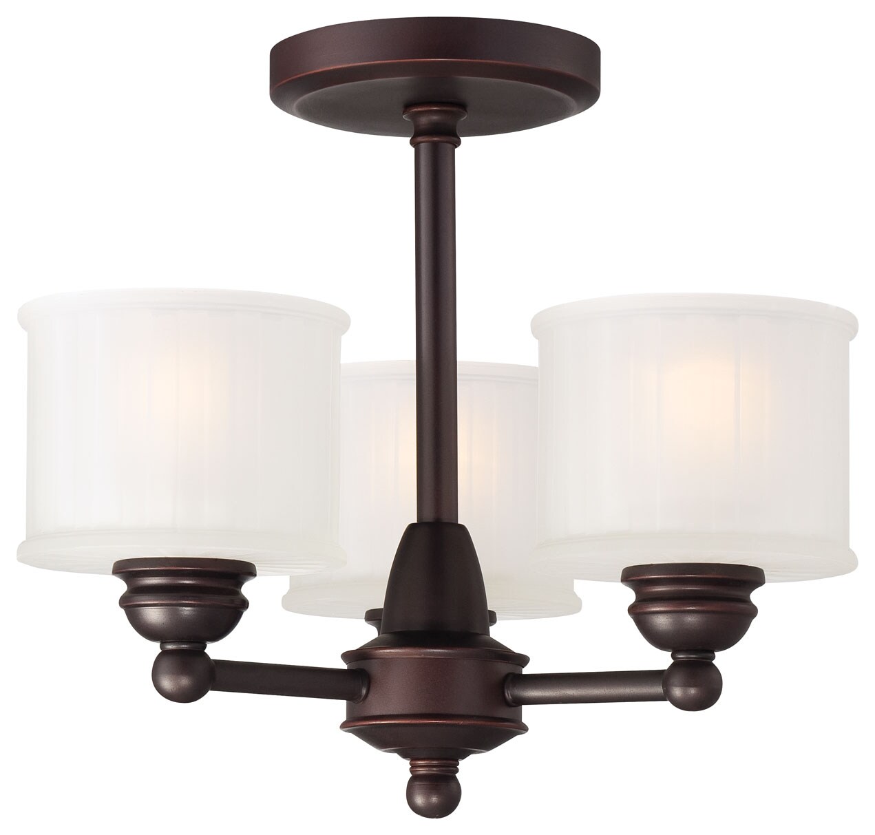 Minka Lavery 1738-167 1730 Series 3-Light 13.5-in Lathan Bronze Semi-Flush mount light