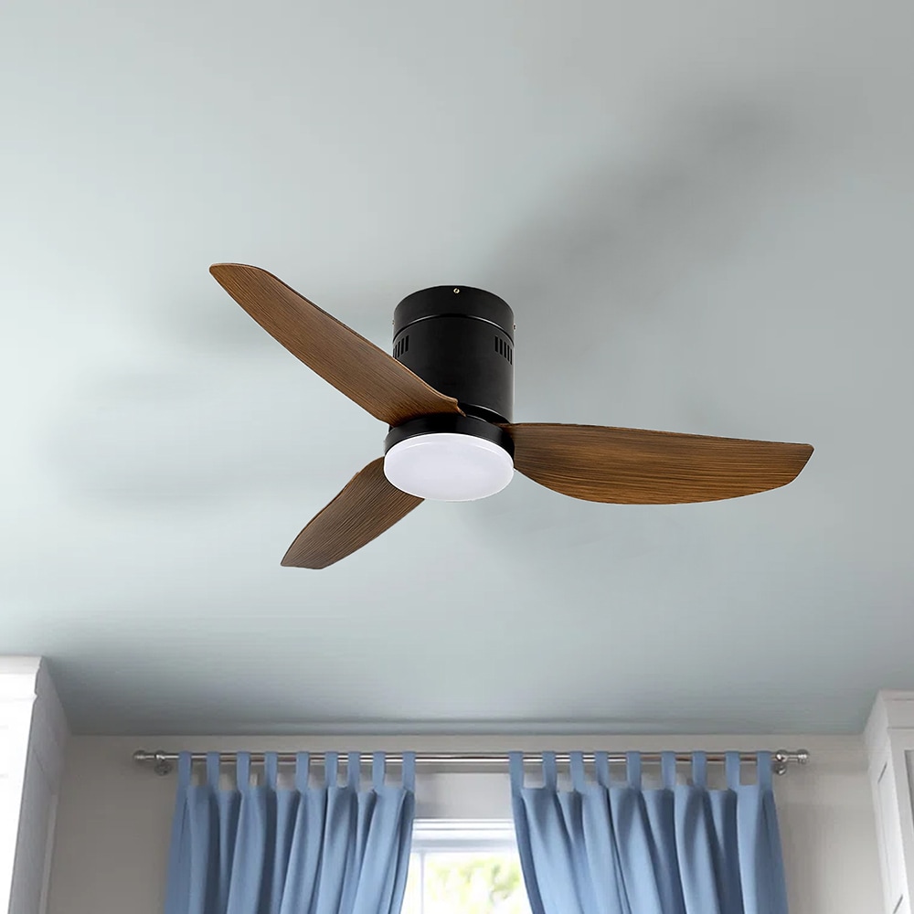 Topcraft TCCF07BR Ceiling Fan 40-in Integrated LED Brown with Wood Blades With Light and Remote ( 3 -Blade )