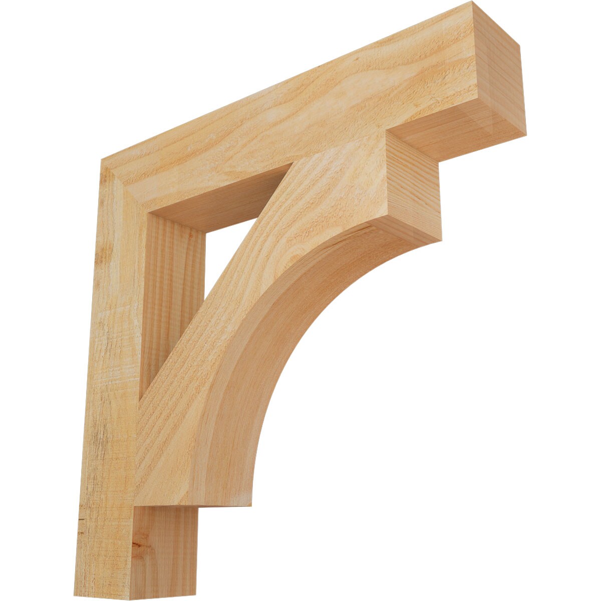 Ekena Millwork BKT04X22X22WTL05RDF Westlake block rough sawn 4-in x 22-in x 22-in Douglas fir Brown Wood Standard bracket
