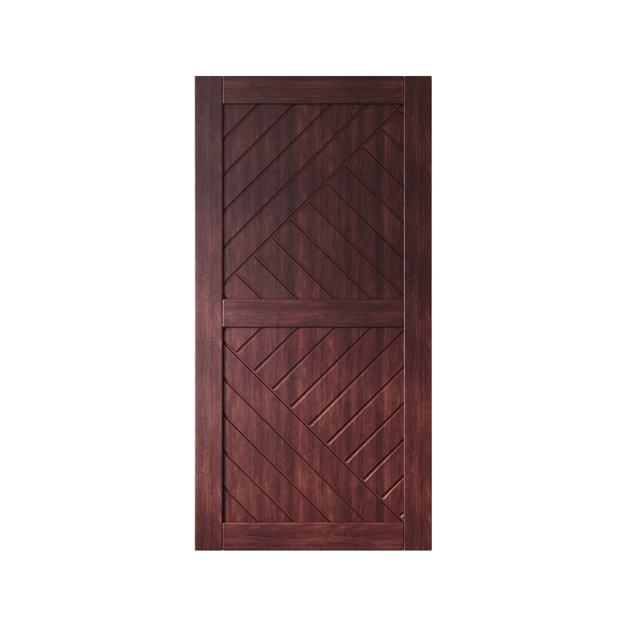 HOMACER 36-in x 80-in Red Mahogany Pine Wood Solid core Single Barn Door (Hardware Not Included)