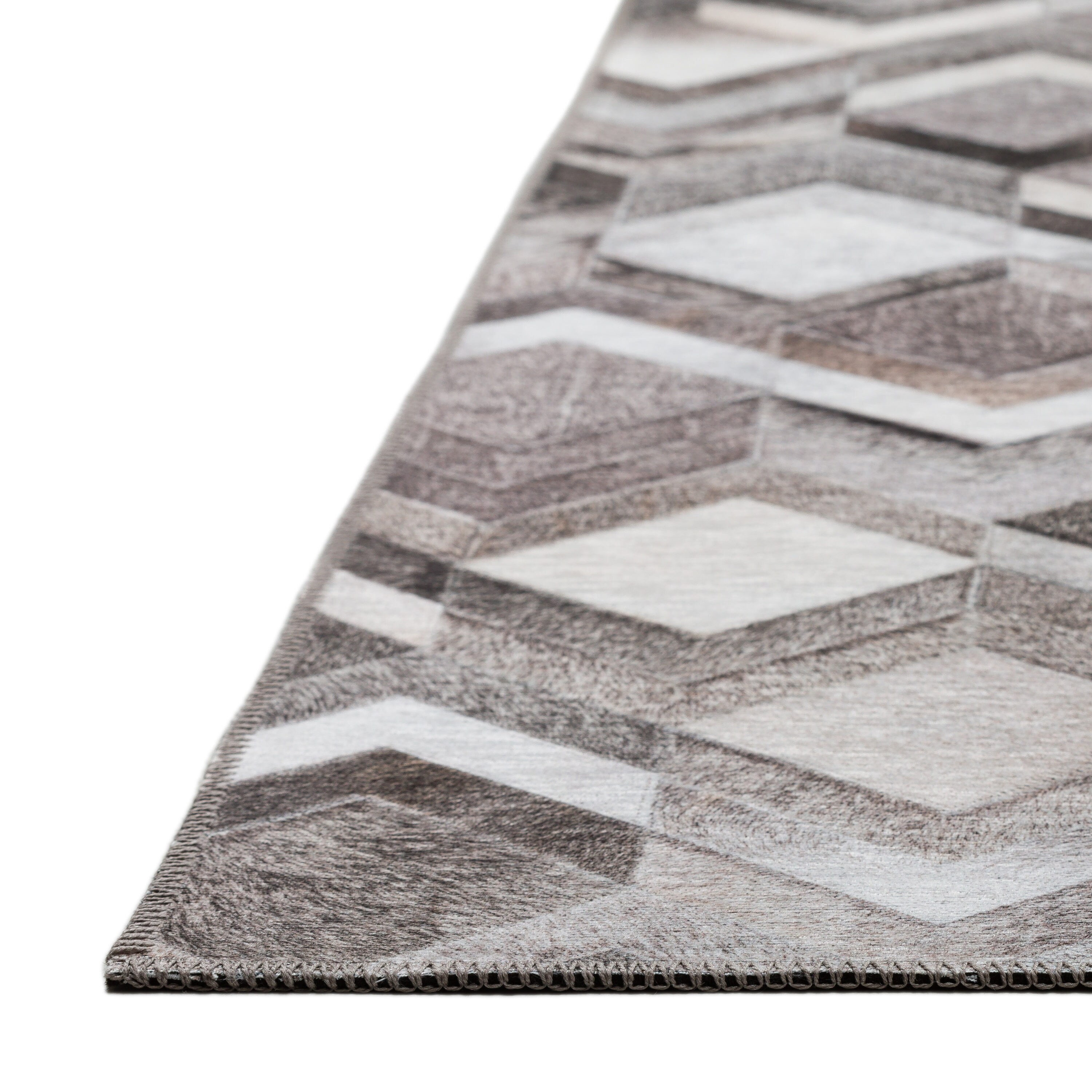 Gray 5' x 7' Washable Faux Hide Chenille Area Rug