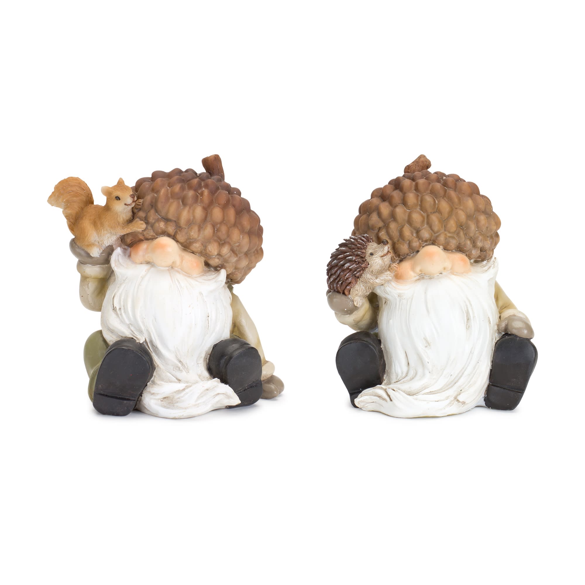 Melrose International 83474DS Gnome w/Acorn Hat (Set of 2) 4H Resin