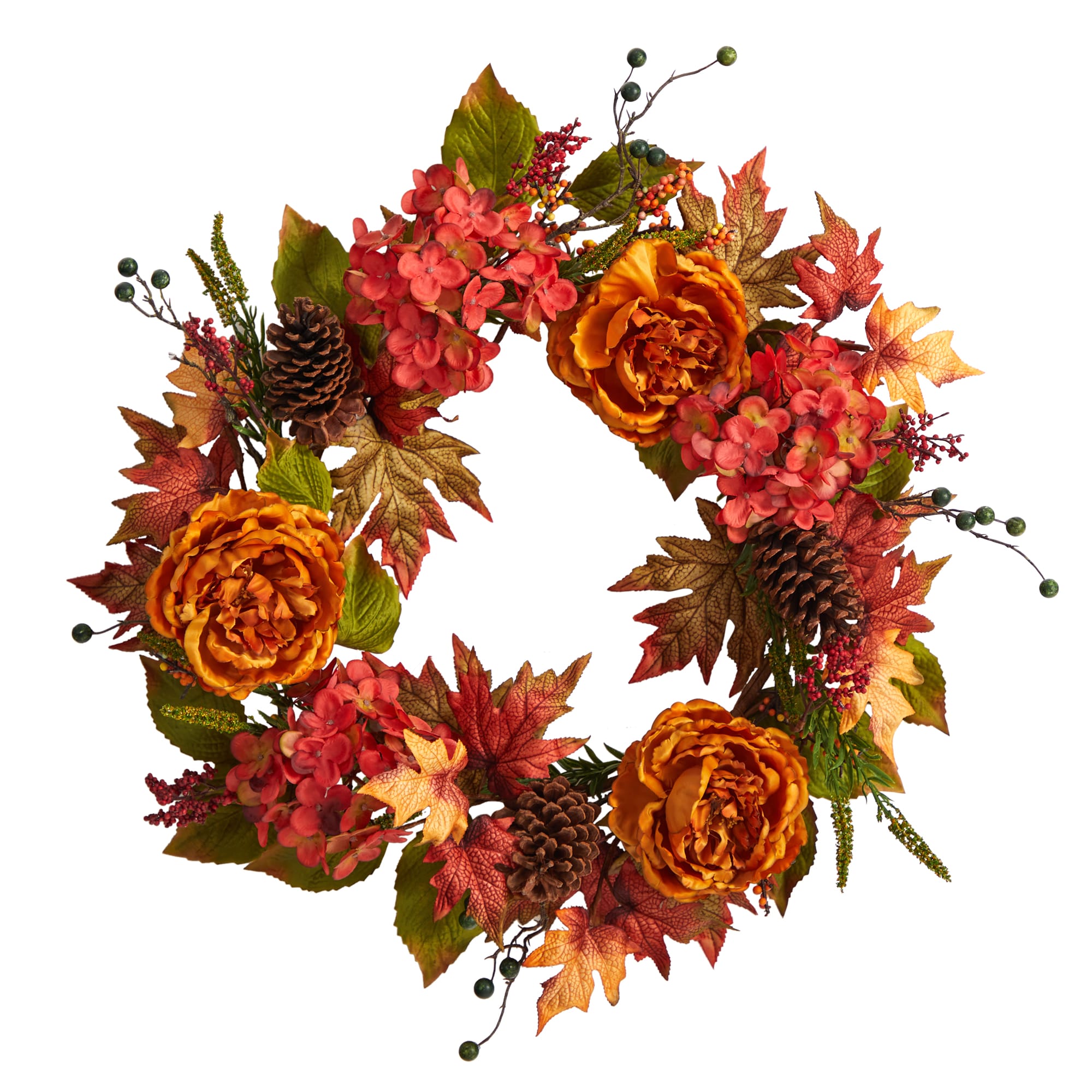 Nearly Natural W1229 2.1-ft 25-in Harvest Artificial Wreath