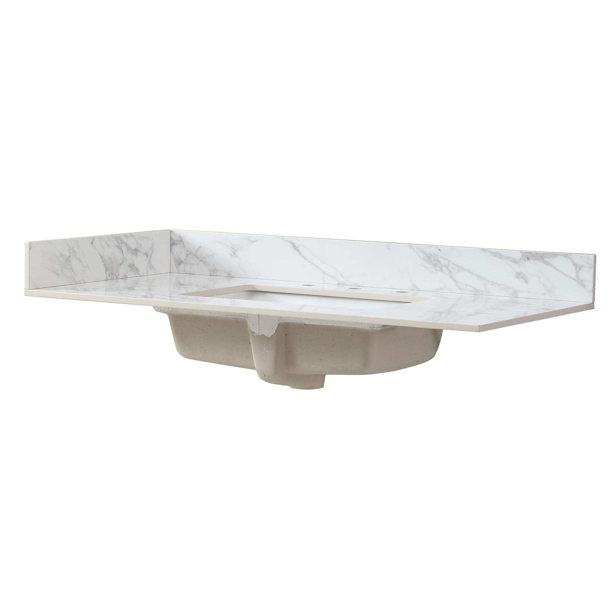 Tinyhomie 22 x 4 Bathroom Sink Side Splash Size for Bathroom Vanity Sink Top Engineered Marble Stone Side Splash Bianco carrara wenato color