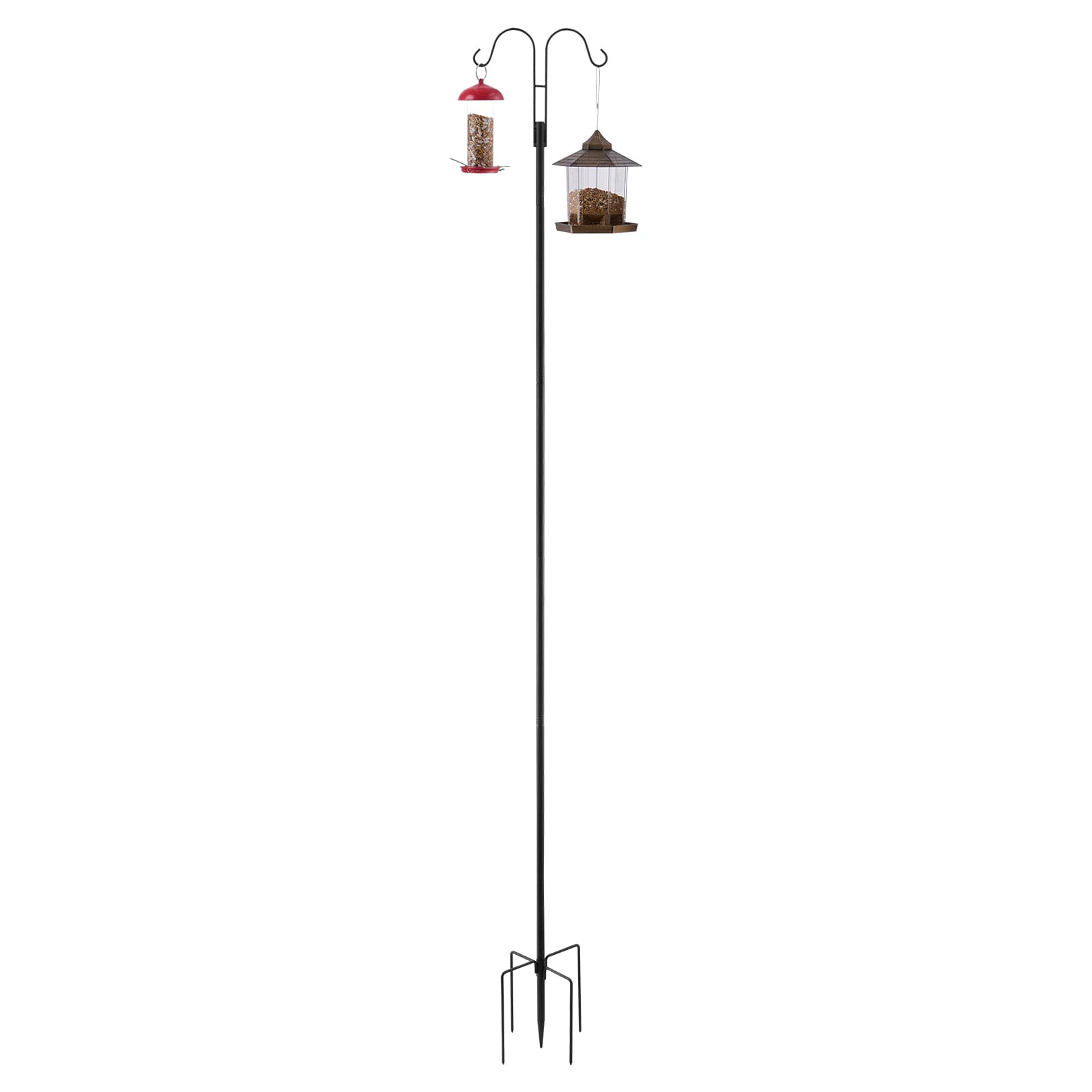 GIVIMO - 8-Pack 92-in Double Shepherd Hooks for Bird Feeders and Hanging Plants