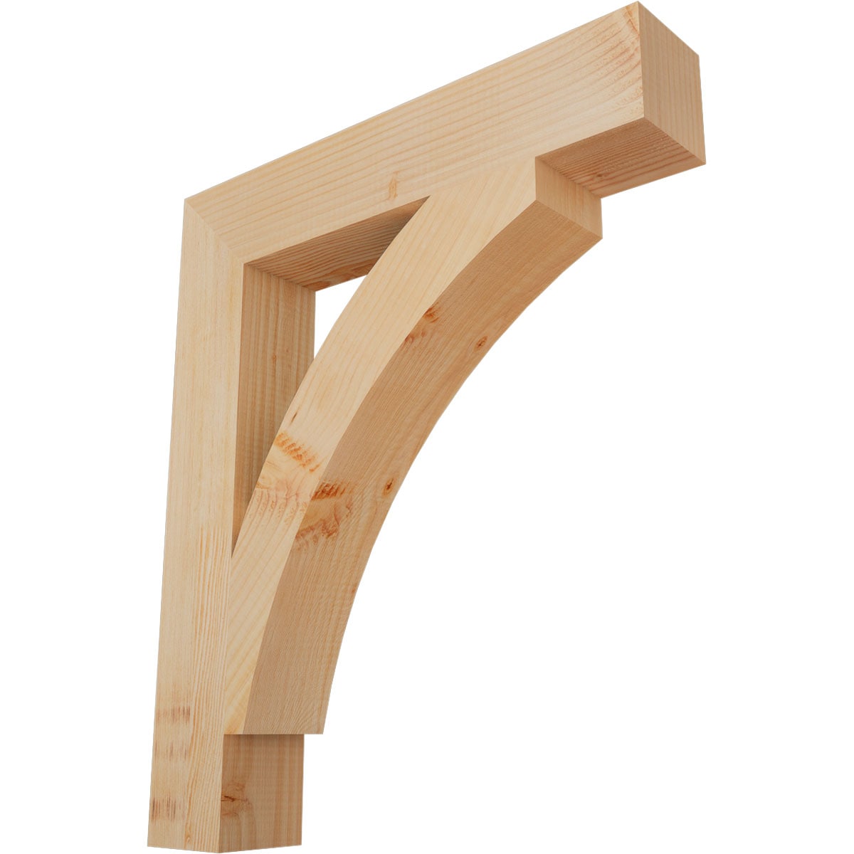 Ekena Millwork BKT04X22X26THR05SDF Thorton block smooth 3-1/2-in x 22-in x 26-in Douglas fir Brown Wood Standard bracket