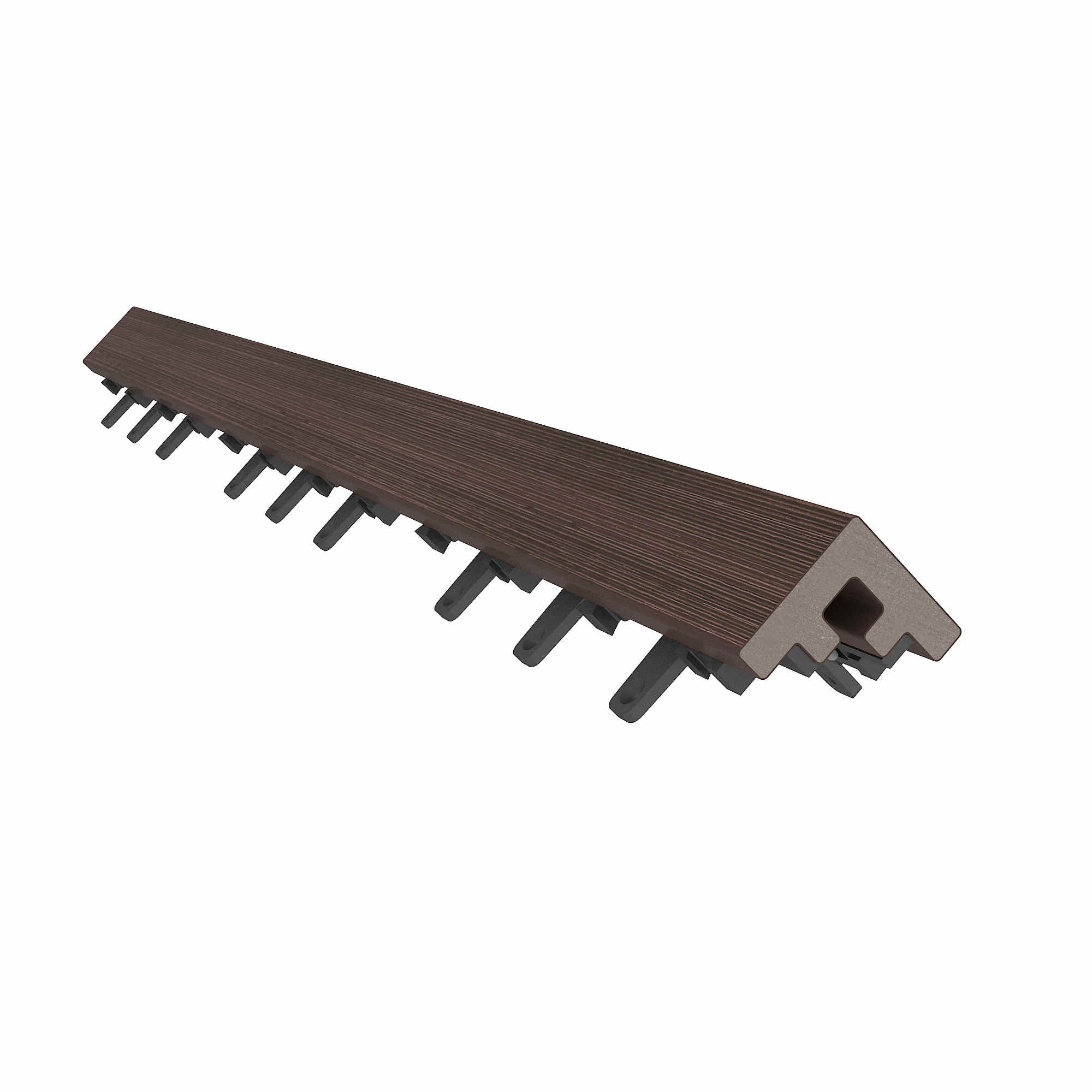 NewTechWood US-QD-SC-2-900-ZX-WN 2-in x 36-in 2 -Pack Spanish Walnut Stained Composite Deck tile transition ( 1-sq ft )