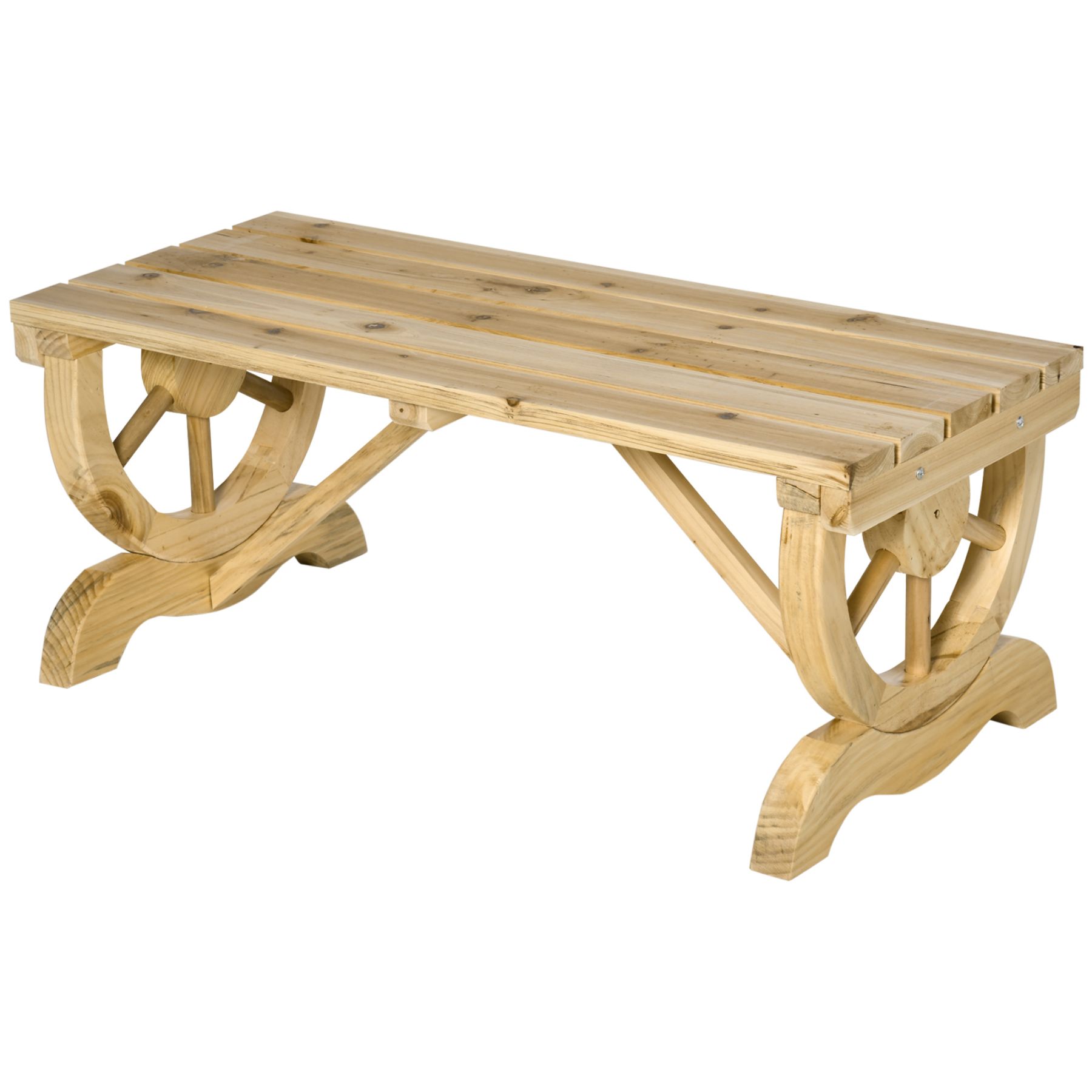 Maocao Hoom BH05849 2-Person Wooden Garden Bench 19.75-in W x 15-in H Natural Garden Bench