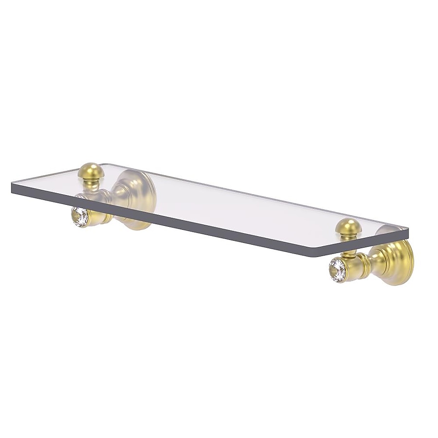 Allied Brass Carolina Crystal Satin Chrome 1-Tier Brass Wall Mount Bathroom Shelf Allied Brass Carolina Crystal Satin Chrome 1-Tier Brass Wall Mount Bathroom Shelf