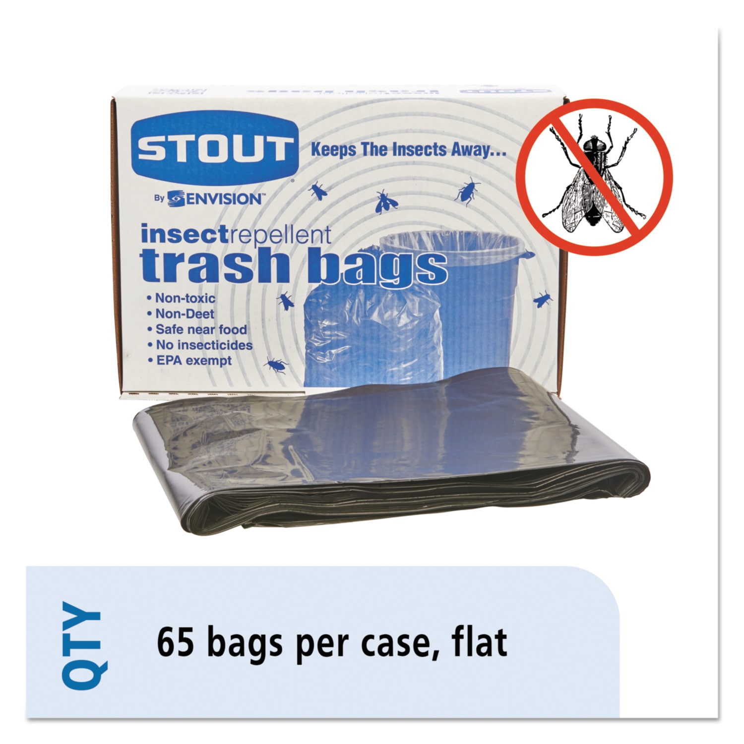 Stout Stot4048b15 Recycled Content Trash Bags 100 / Carton Brown