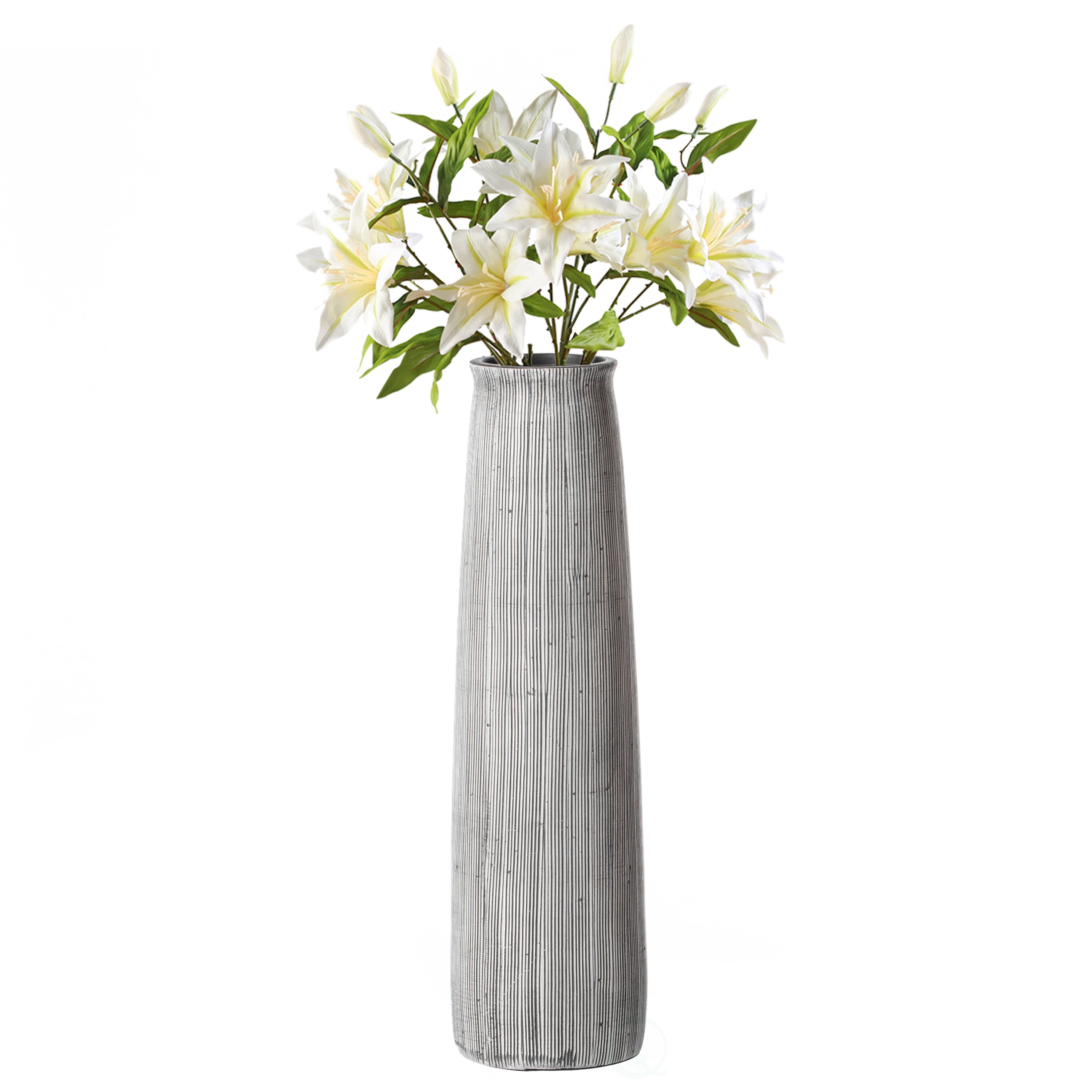 Uniquewise QI004175.L Gray Polyresin Modern Vase