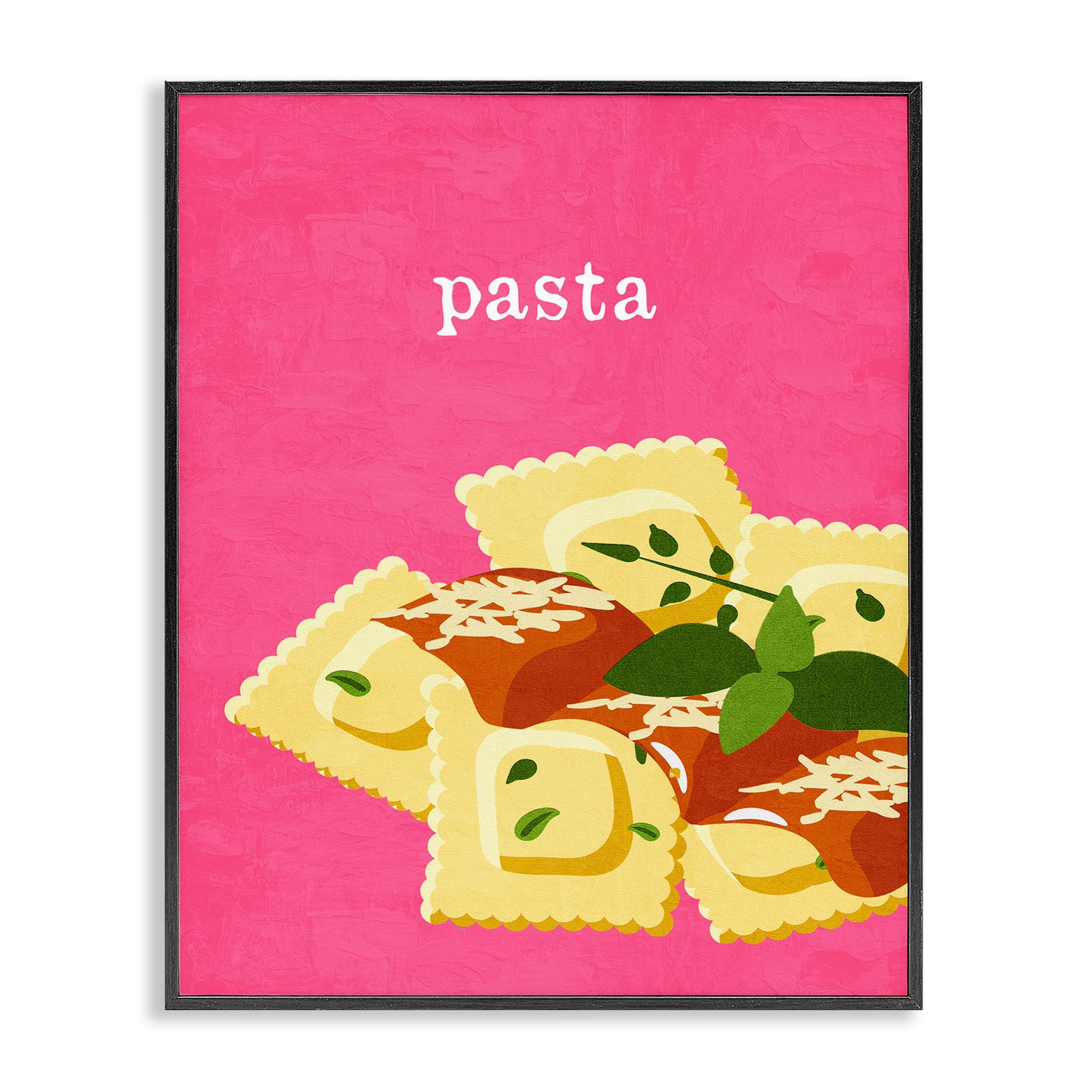 Stupell Industries BS-457-FR-24X30 Ravioli Pasta Dish Black Framed Giclee Art By Kim Allen 24 x 30
