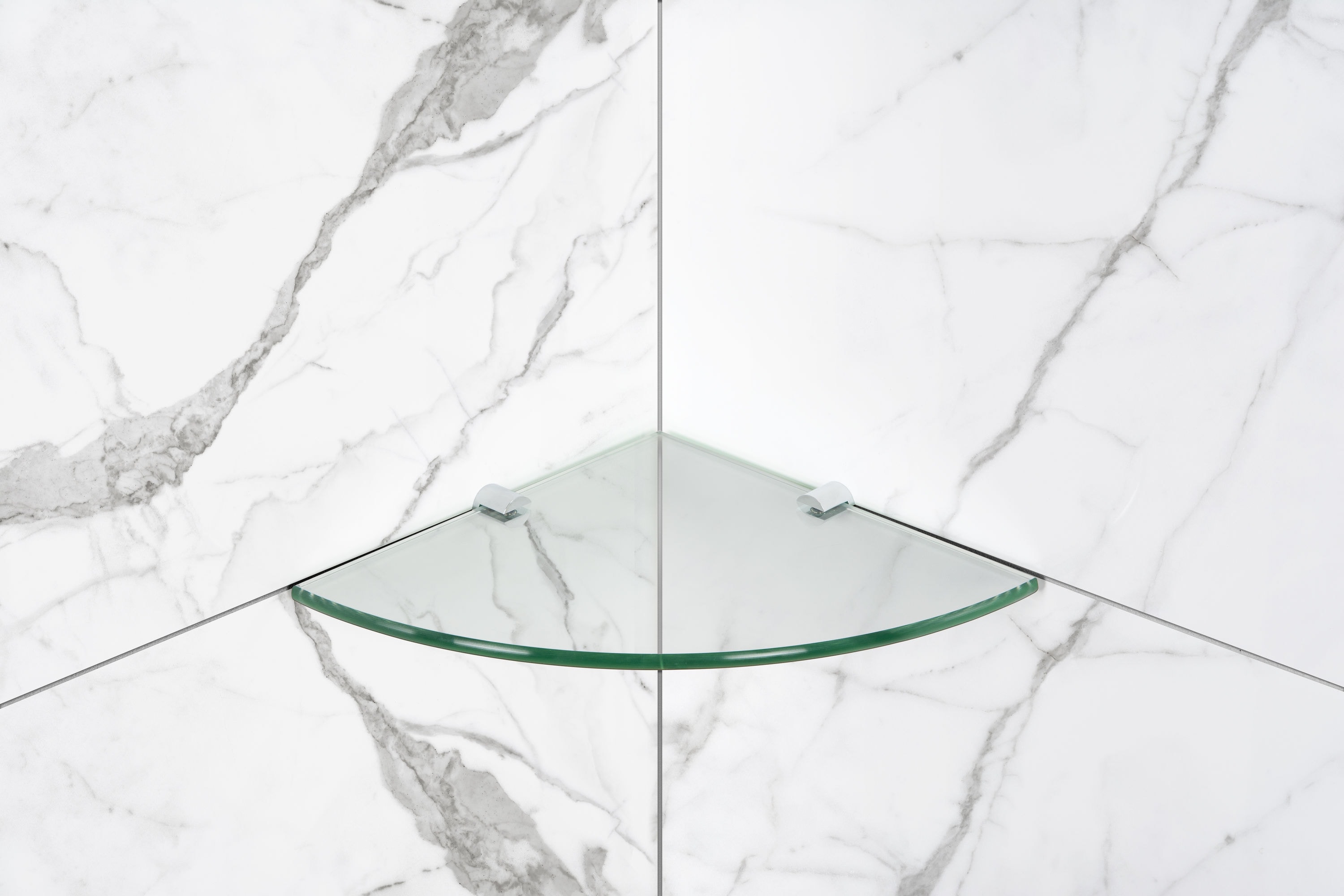 YorkHoMo Bathroom Glass Corner Shelf Tempered Glass Floating