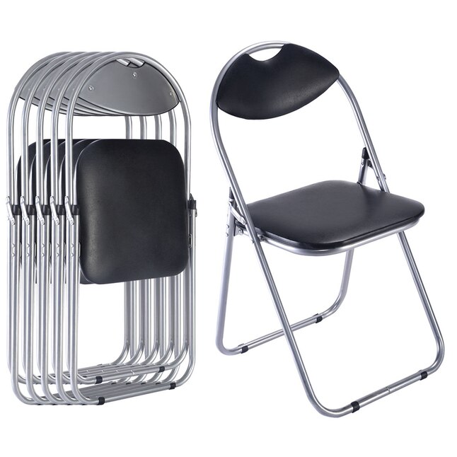 Goplus 6Pack Black Standard Folding Chair with Padded Seat (Indoor or