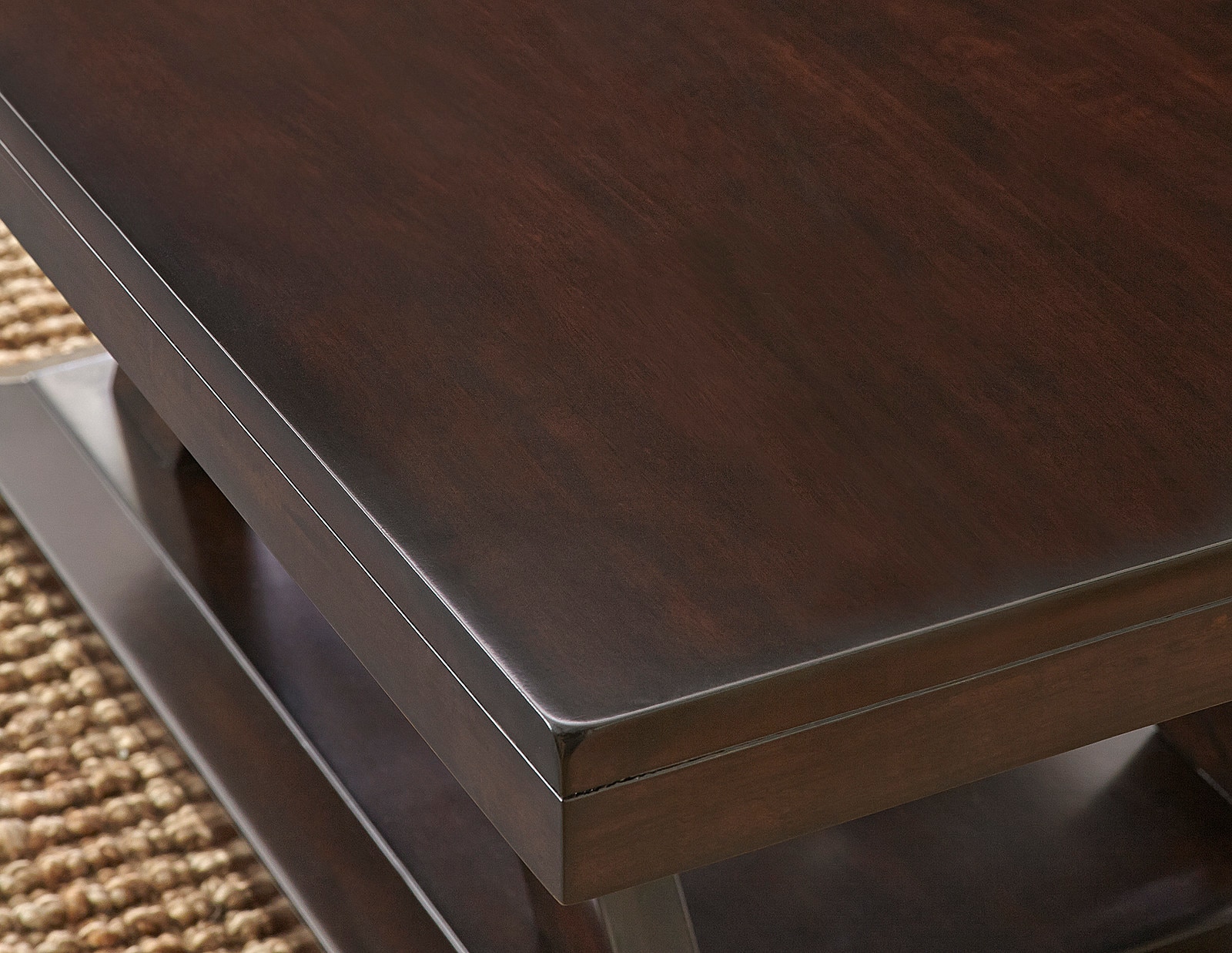 Jocelyn Espresso Cherry Rectangular Wood Cocktail Table