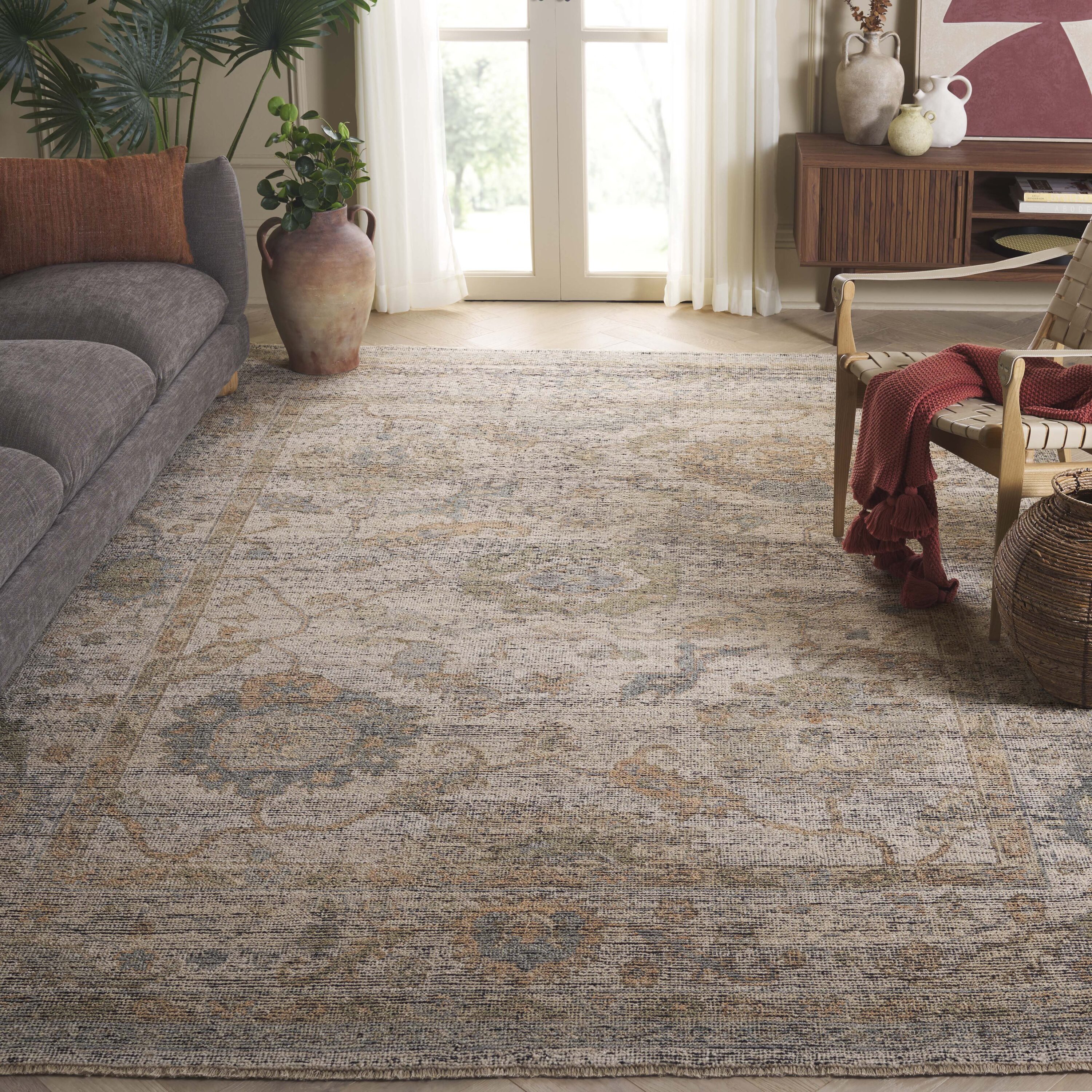  Izmir 183 Ivory/Gray Antique 8Ft x 10Ft Large Rectangle Rug