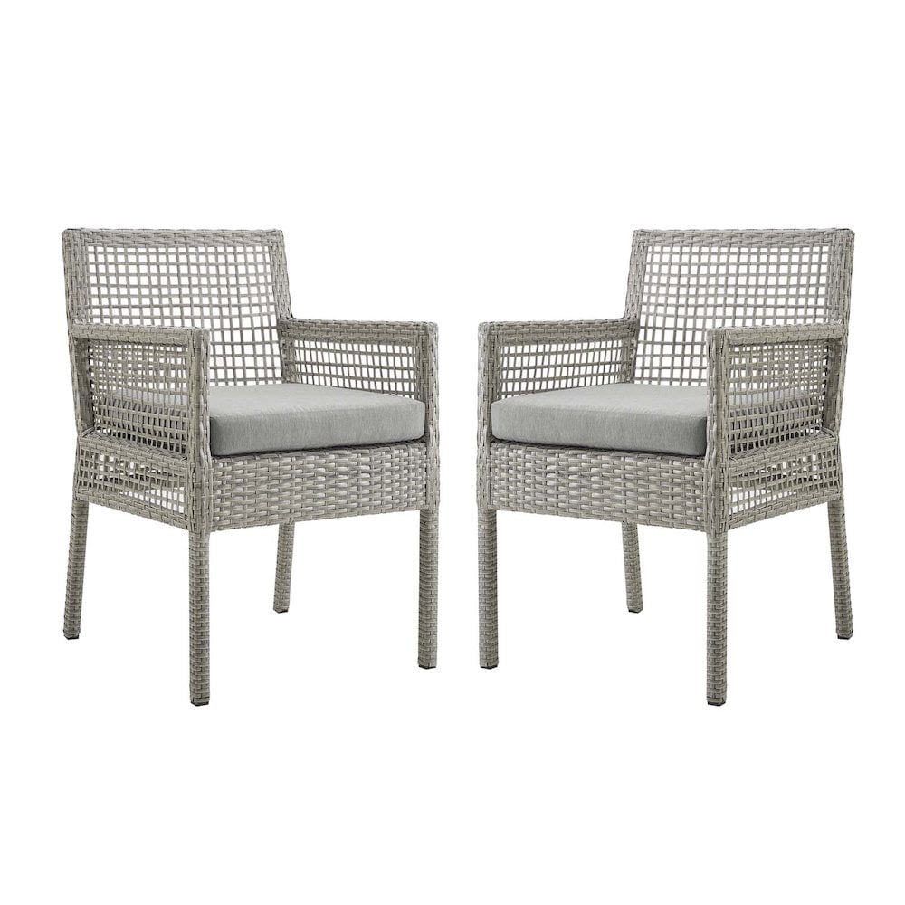 Modway BG3133876 Aura Outdoor Patio Wicker Rattan Dining Armchair Set of 2