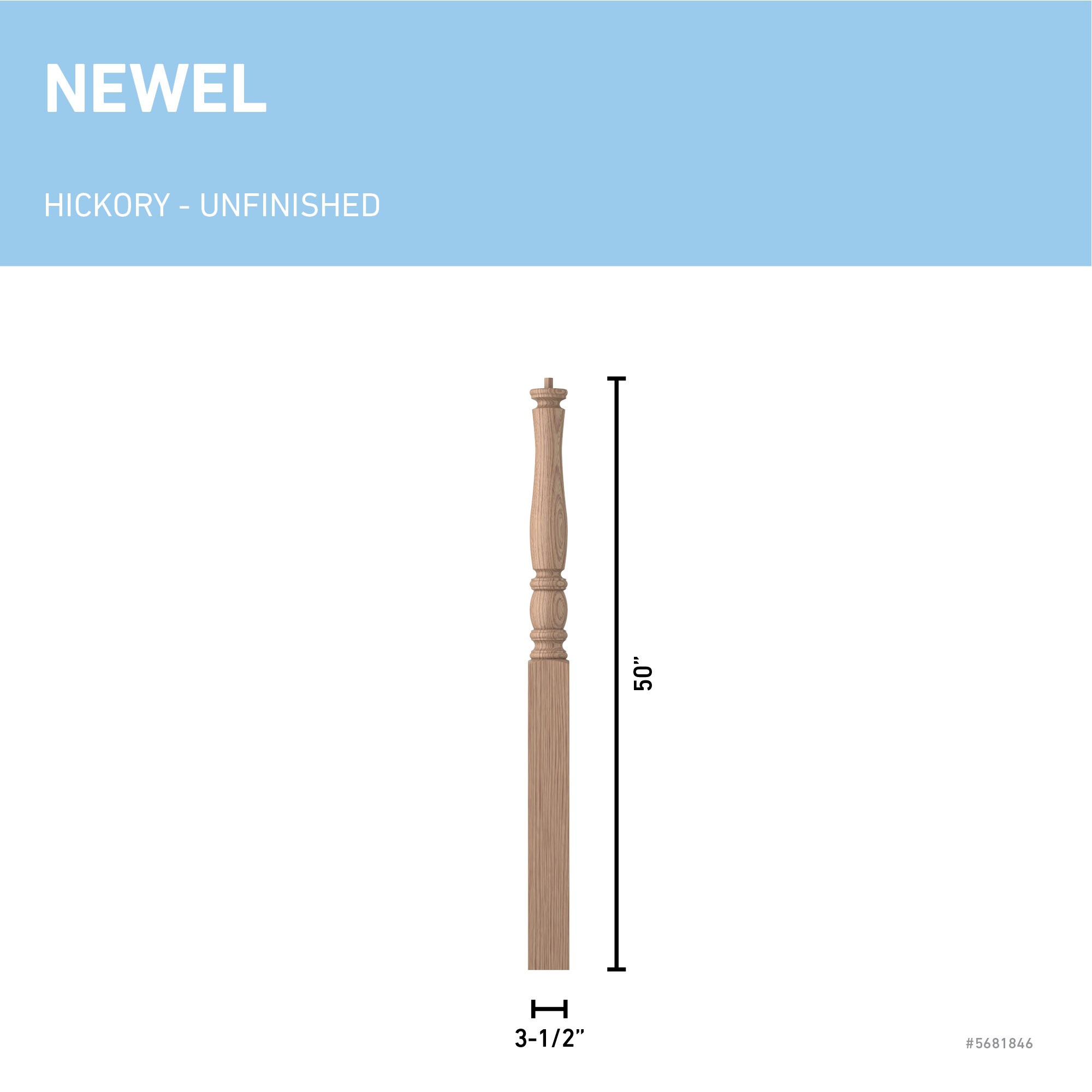 L.J. Smith Stair Systems LJP-3314-HK Interior-Stairpart-Newel-Posts - View #2