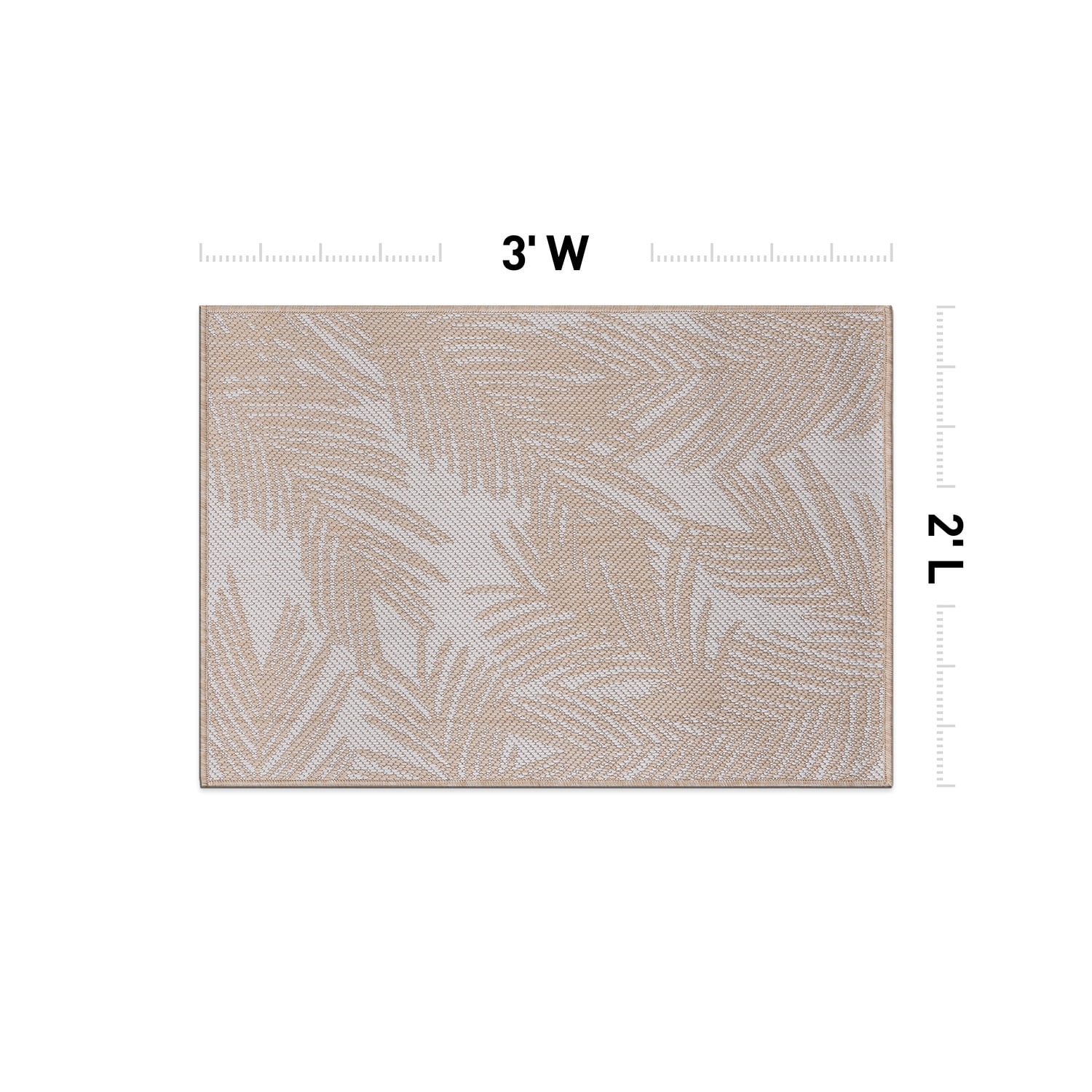 Natural Floral Synthetic Flat Woven Indoor/Outdoor Rug 5' x 7'