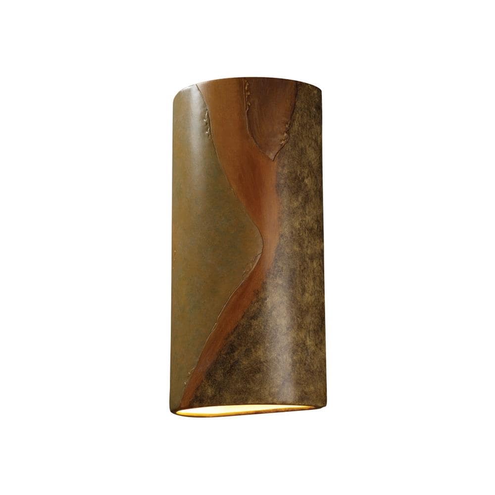 Justice Design Group CER-1160-SLHY Ambiance 10.75-in W 1 -Light Yellow Transitional Wall Sconce