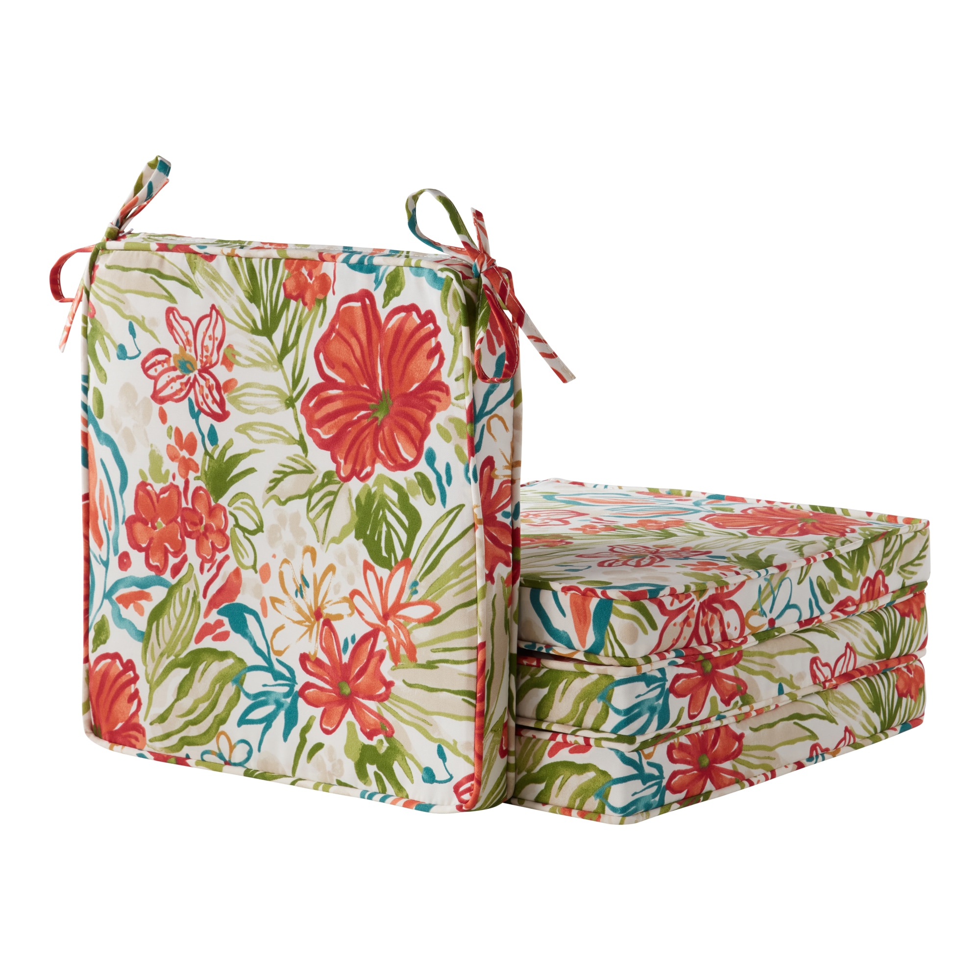Greendale Home Fashions OP2100S4-BREEZE 18-in x 18-in 4 -Piece Breeze Floral Patio chair cushion