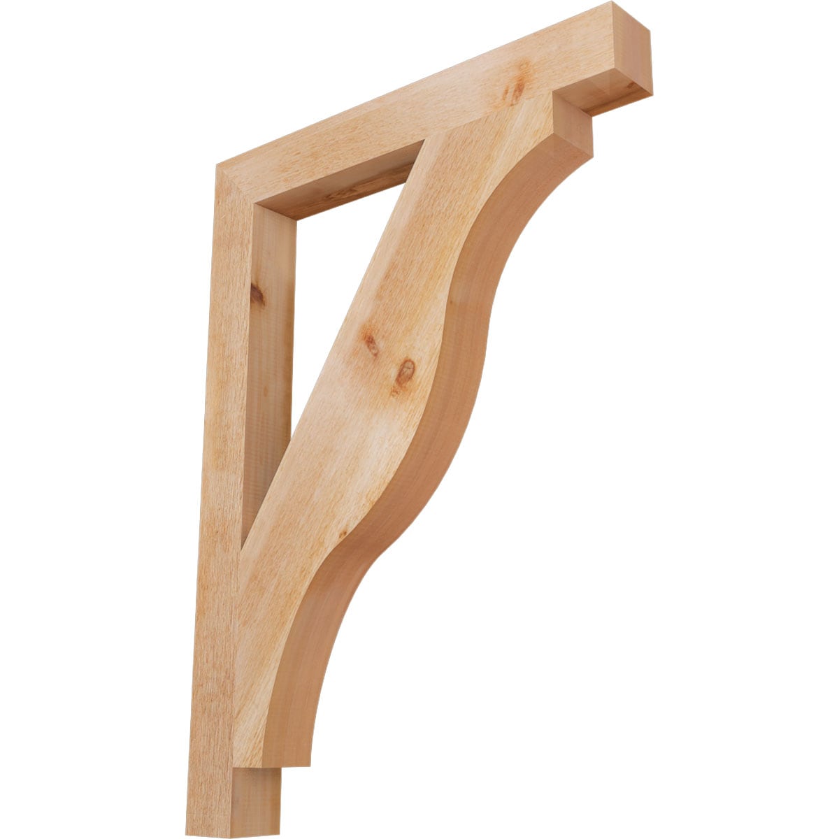 Ekena Millwork BKT04X32X44FST05RWR Funston Block Rough Sawn 4-in x 32-in x 44-in Western red cedar Brown Wood Standard bracket