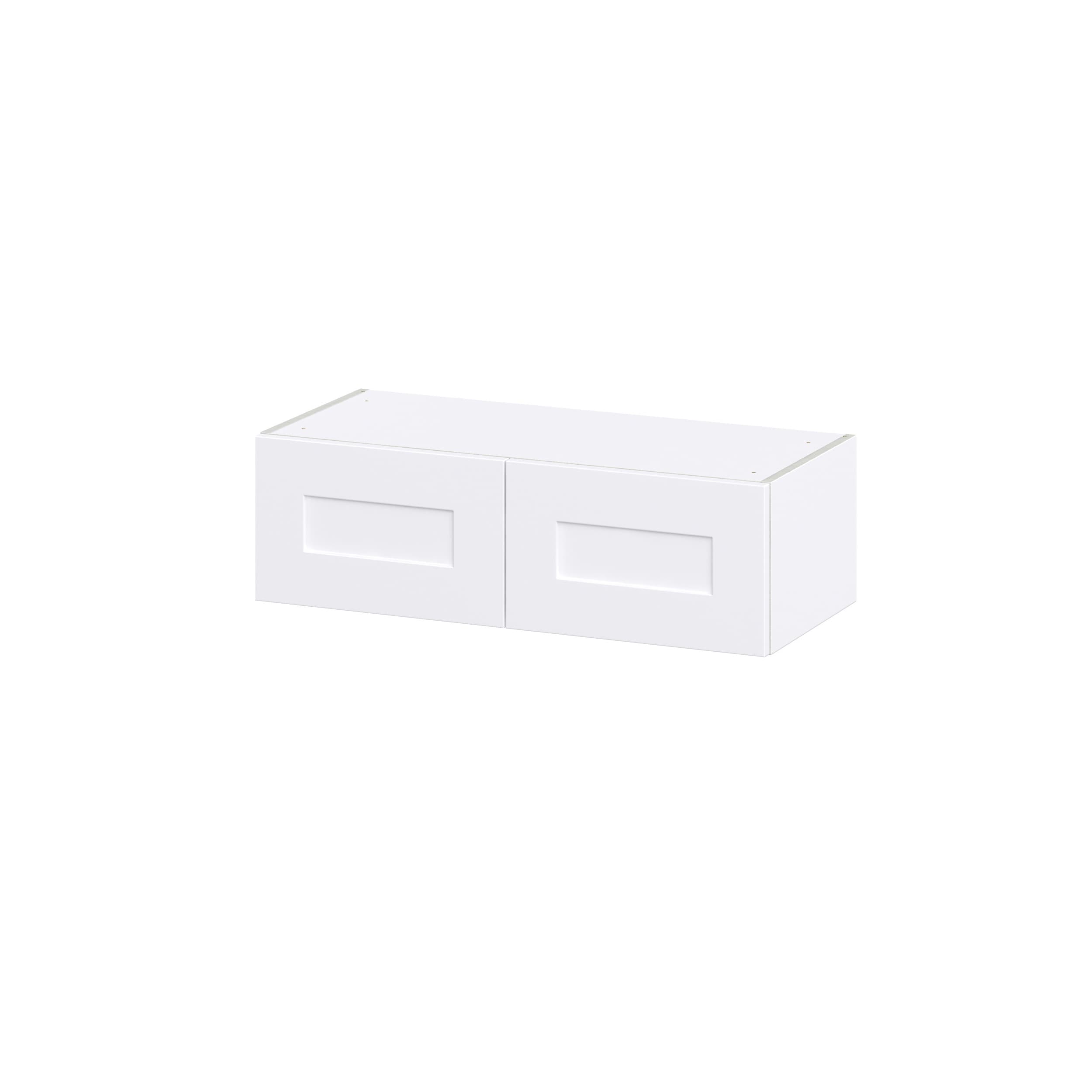 Hugo&Borg 33-in W x 10-in H x 14-in D Warm White Wall Fully Assembled Cabinet (Recessed Panel Shaker Door Style)