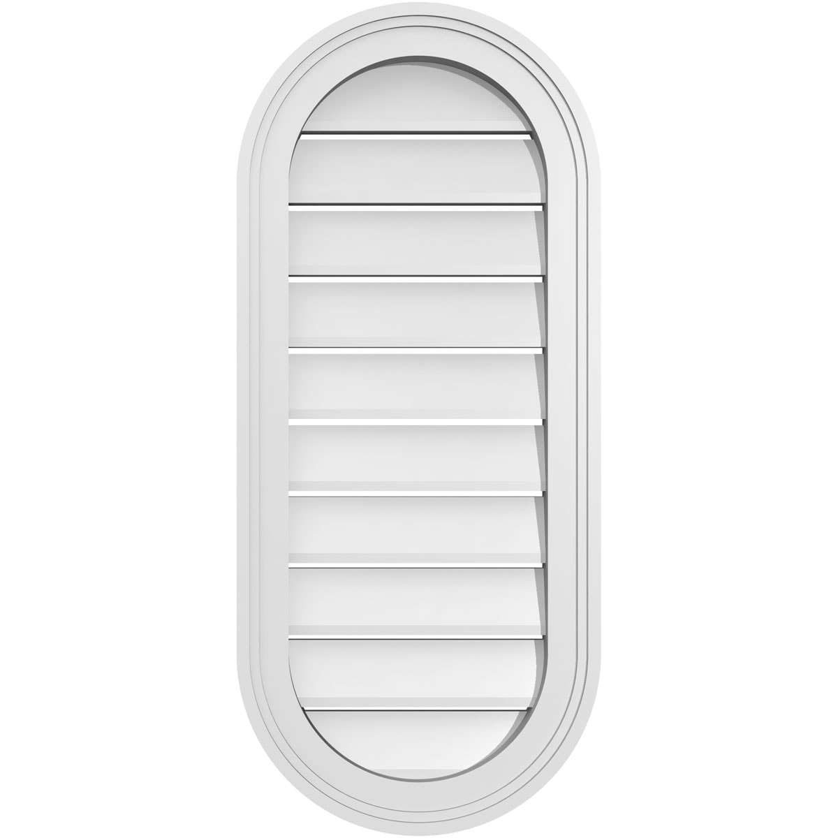 Ekena Millwork GVPVR14X3202SF 14-Inches x 32-Inches Off-white Oval PVC Gable Louver Vent