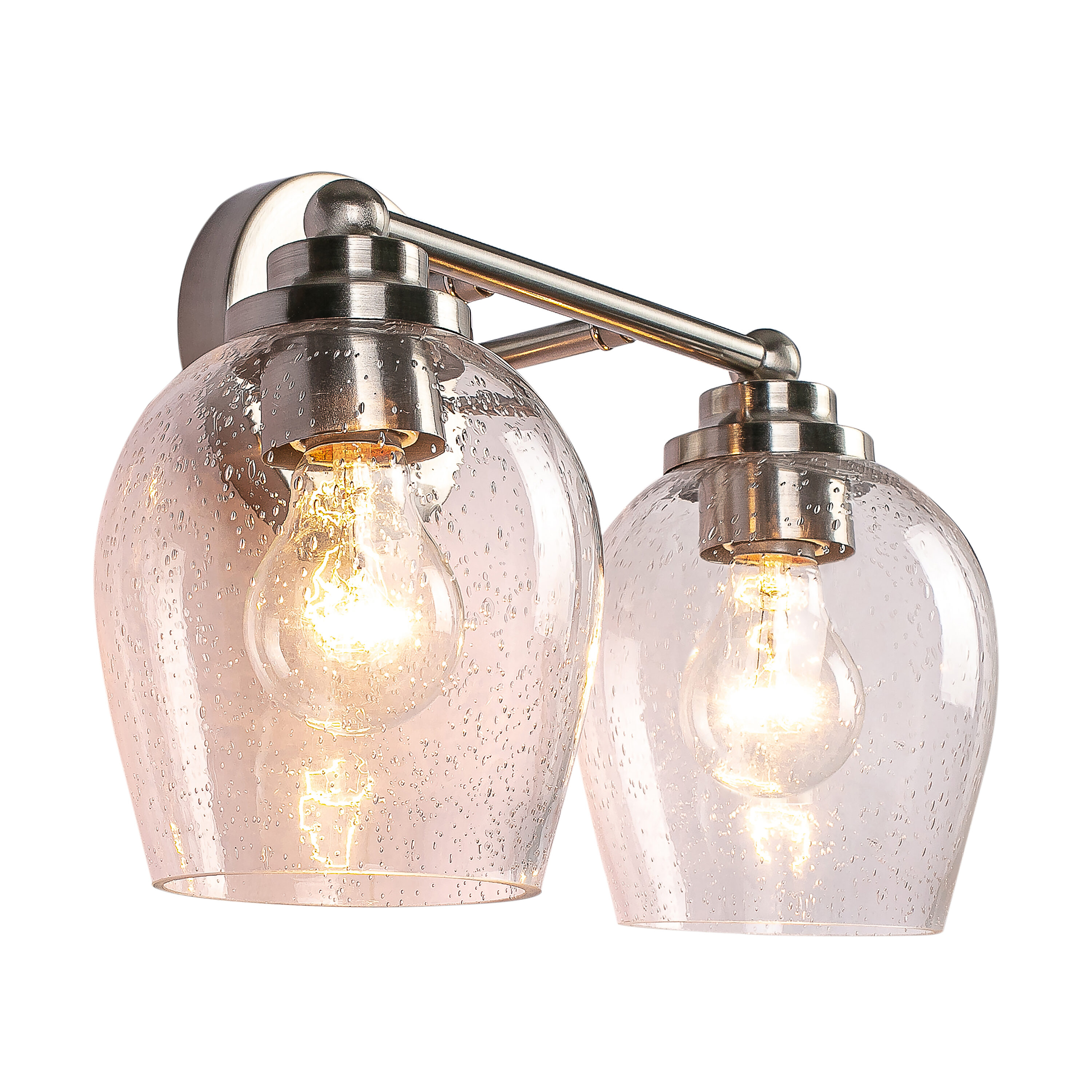 Aspen Creative Corporation 62335-08-2 13.5-in 2 -Light Brushed Nickel Transitional Vanity light