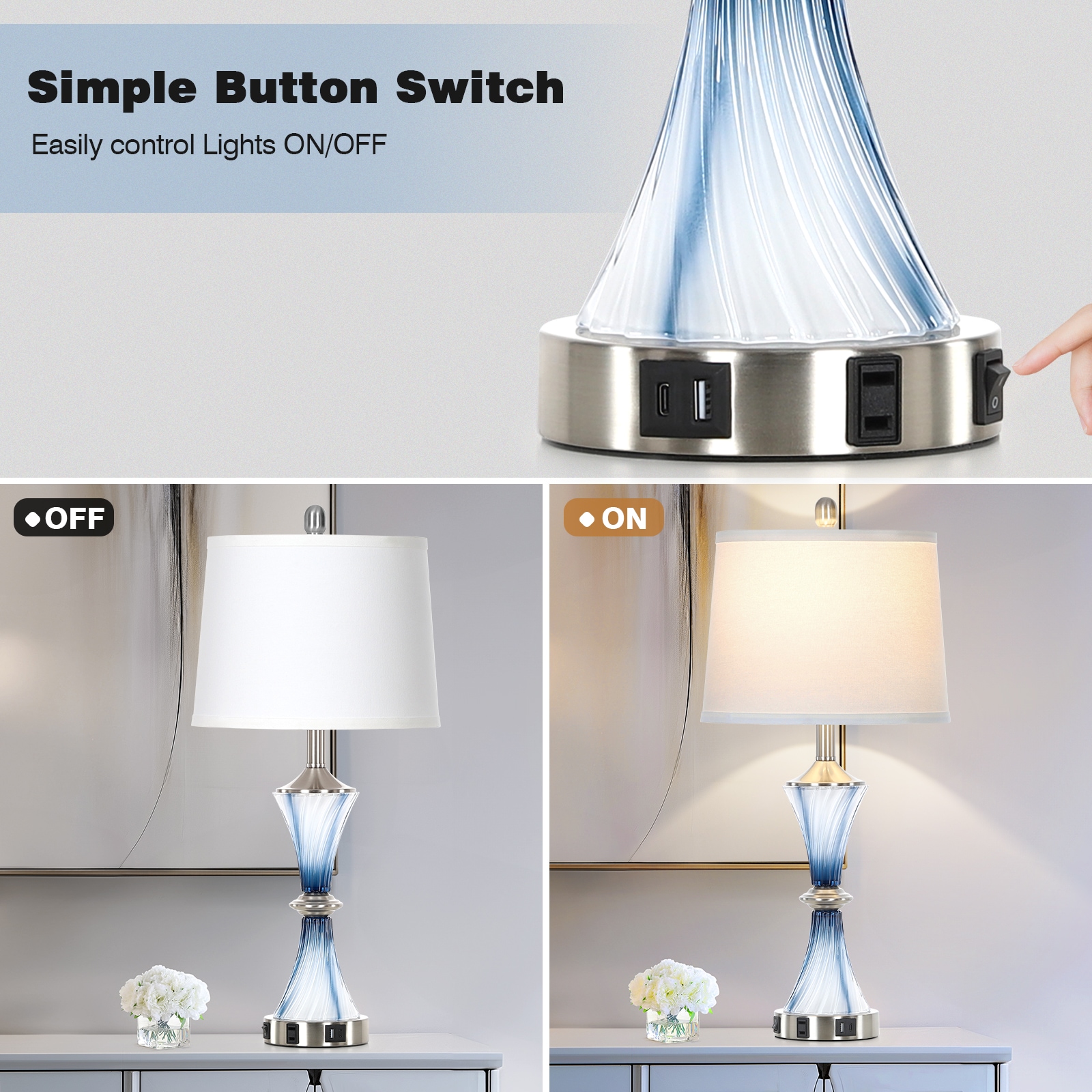 UrFurnishings TD-392 Table-Lamps - View #2