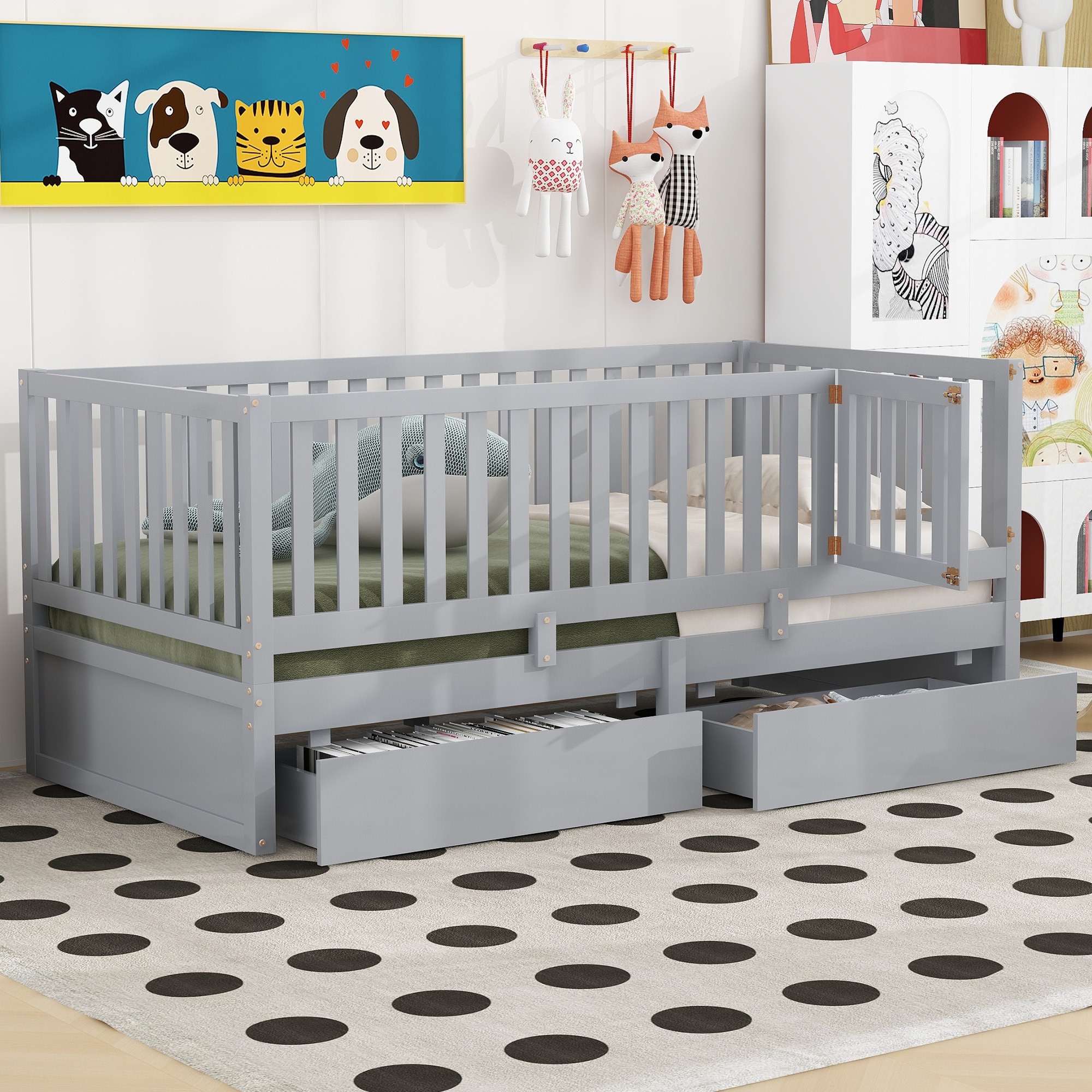 Lycvki 1715 Gray Toddler Bed