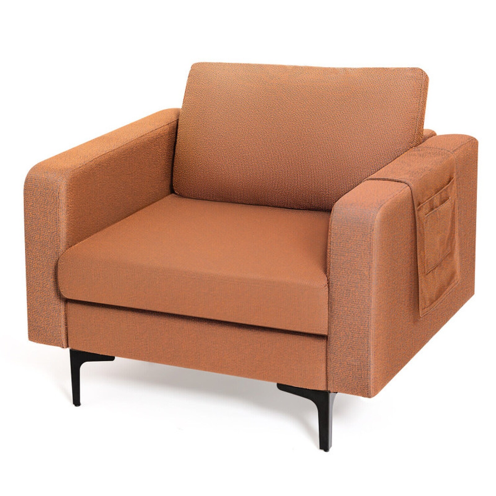 SUGIFT Modern Accent Armchair with Side Storage Pocket 660-lb Oversized Living Room Lounge Chair with Removable Cushion Covers
