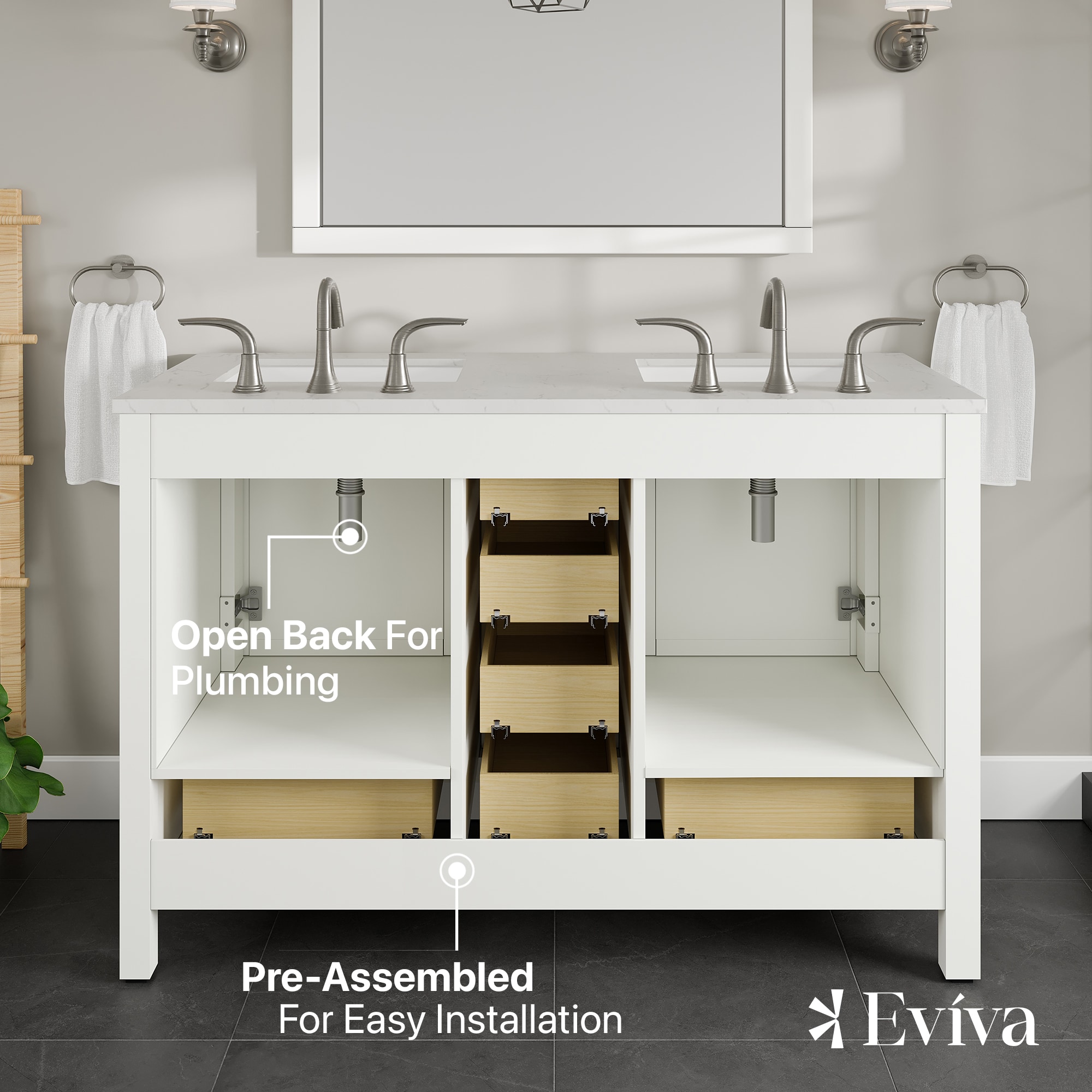 Eviva EVVN412-48WH-DS-Q Bath-Vanity-Combo - View #6