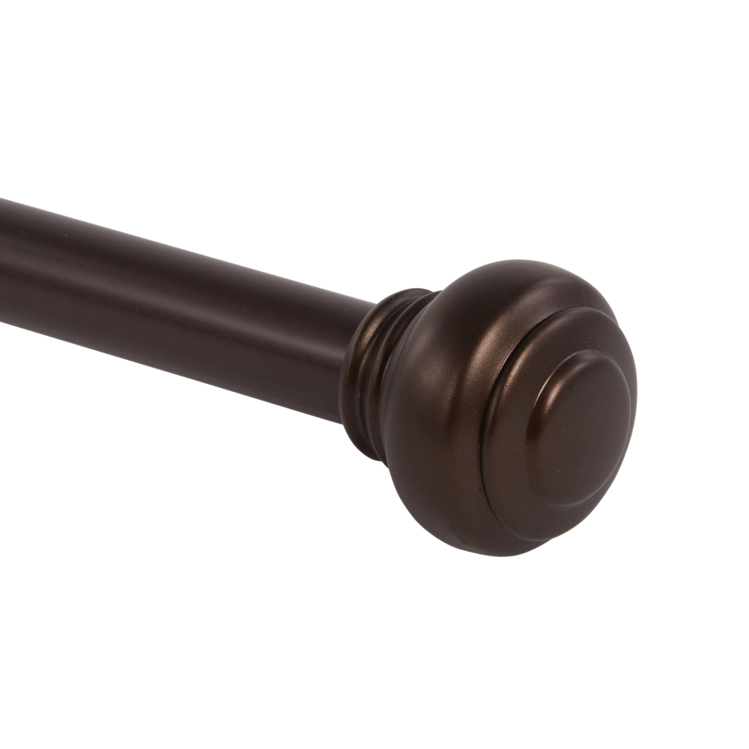 allen + roth 72-in to 144-in Oil Rubbed Bronze Steel Single Curtain Rod  with Finials in the Curtain Rods department at