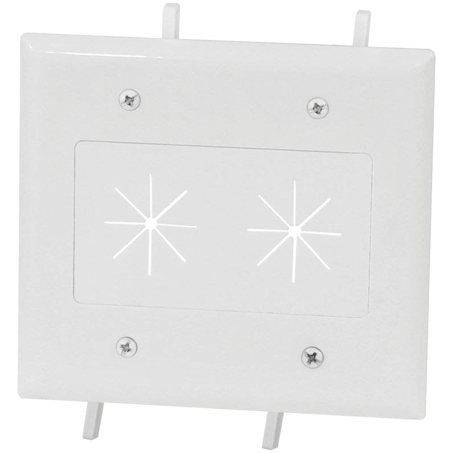 DataComm Electronics DCM450015WH 2-Gang White Plastic Indoor Wall Plate