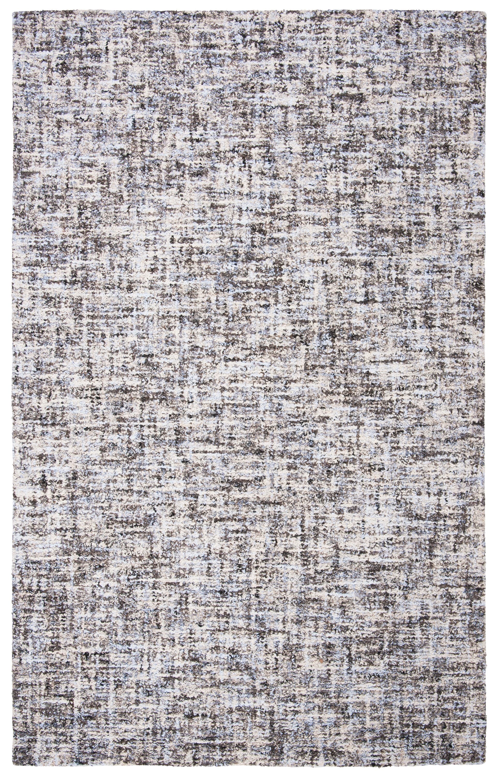 Gray and Beige 4' x 6' Handmade Wool Abstract Area Rug