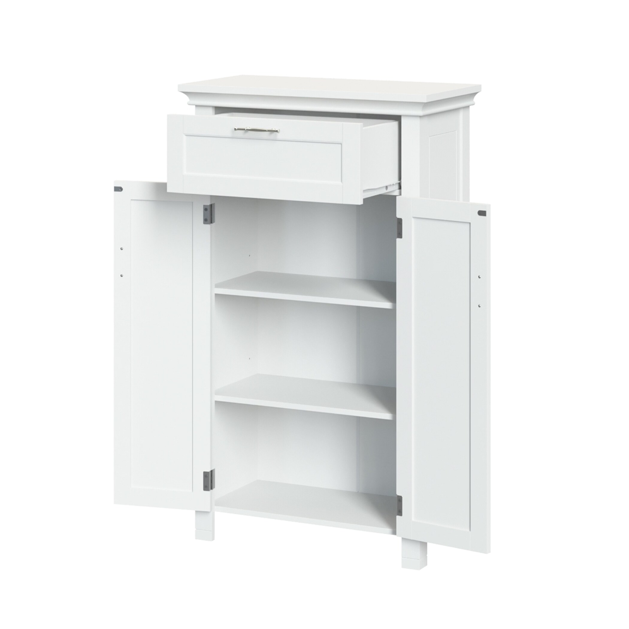 Somerset Home Linen Cabinet Narrow Freestanding Storage (White)