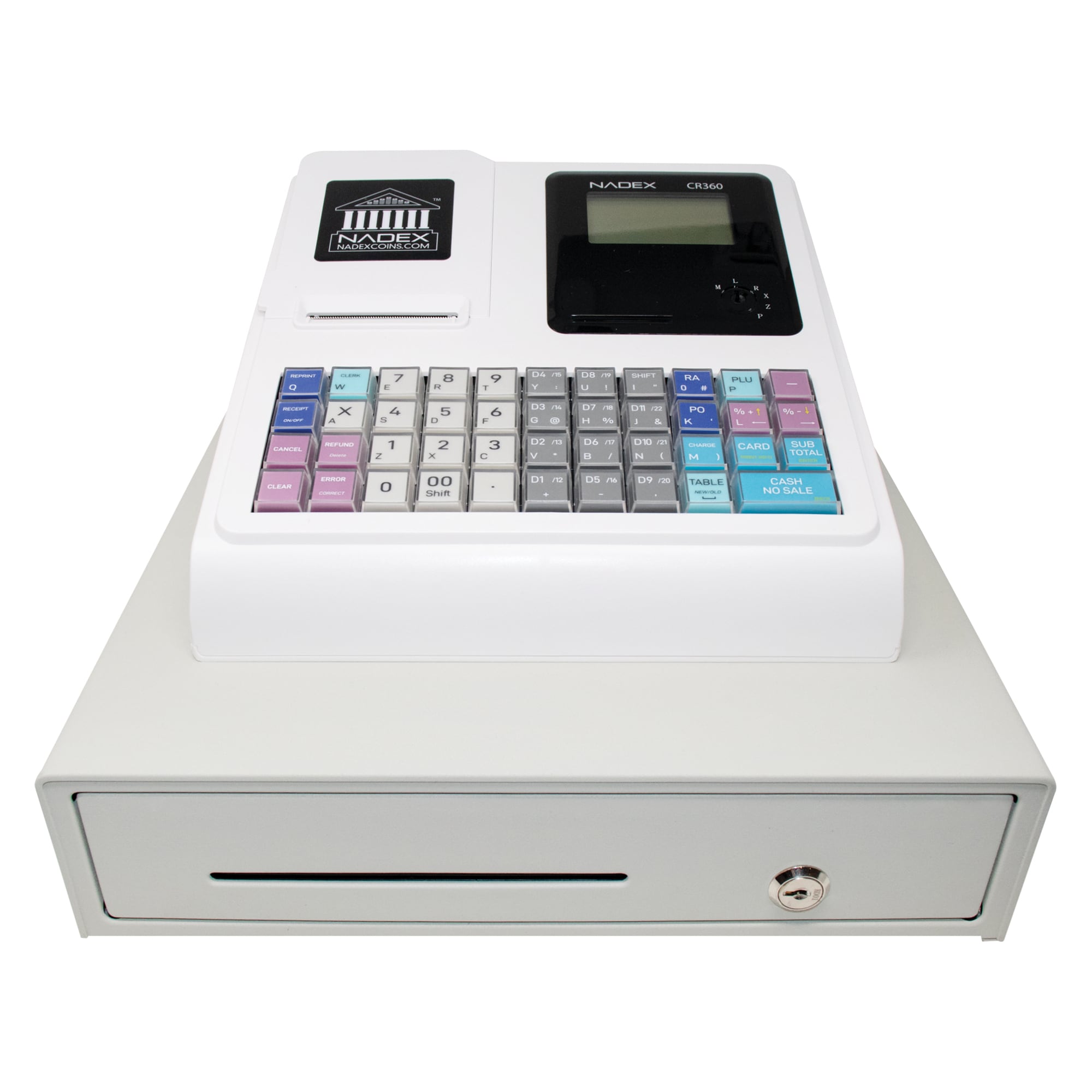 Nadex Coins CR360 Cash Register – Small Commercial Cash & Check Safe – Keyed Lock – White – 5-in LCD Display – 2-1/4-in Thermal Printing – Ideal for Small Businesses NWHNXTE1379 Sansujyuku sansujyuku.com