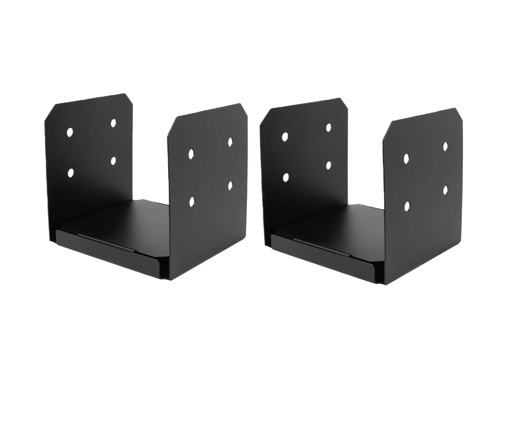 Etokfoks  Post Base Anchor for 10x10 Wood 9 5 in Actual 2 Pack 1 in Standoff Black Deck Pergola Brackets