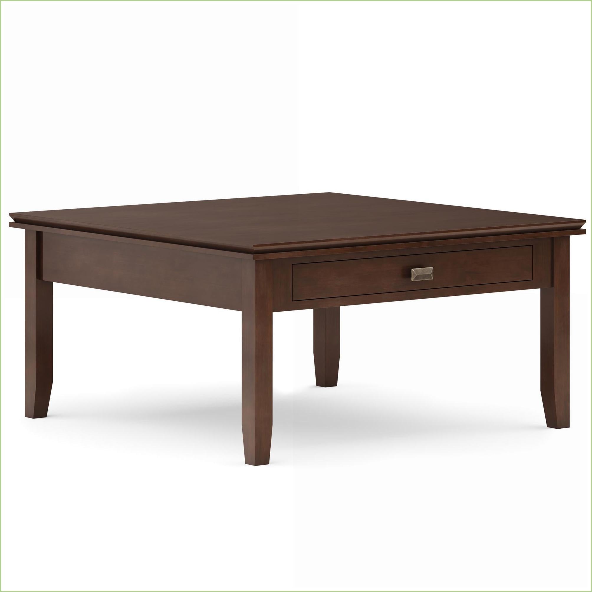 Watnature Artisan Russet Brown Solid Wood Square Coffee Table with ...