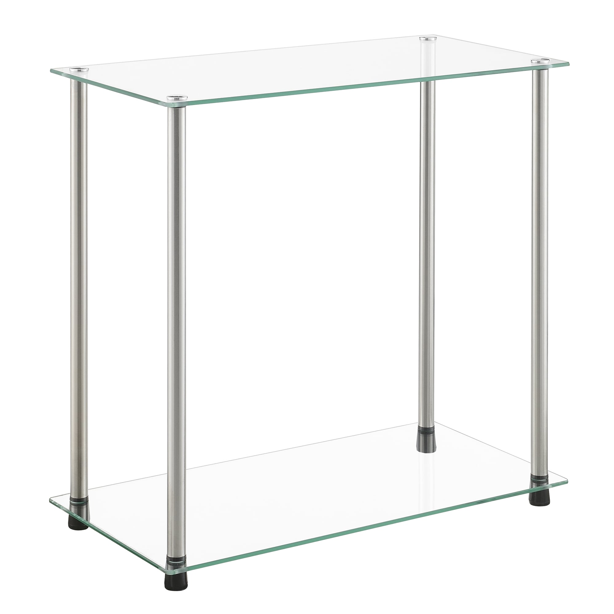 Convenience Concepts R2-248 23.75-in W x 24-in H Glass/Chrome Glass Rectangular Modern End Table Assembly Required